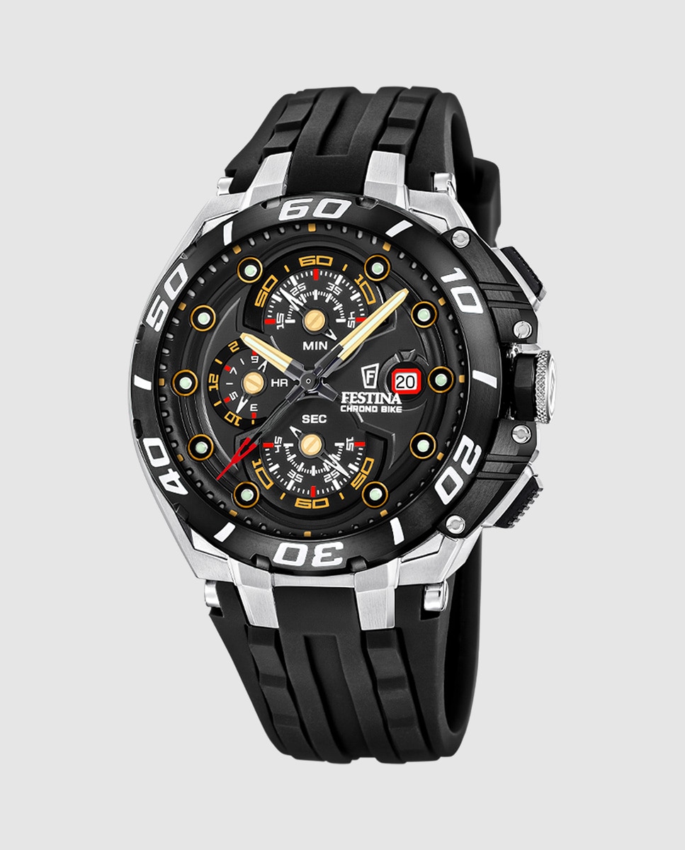 Relógio F20755/8 Chrono Bike de Borracha em Preto Preto-1