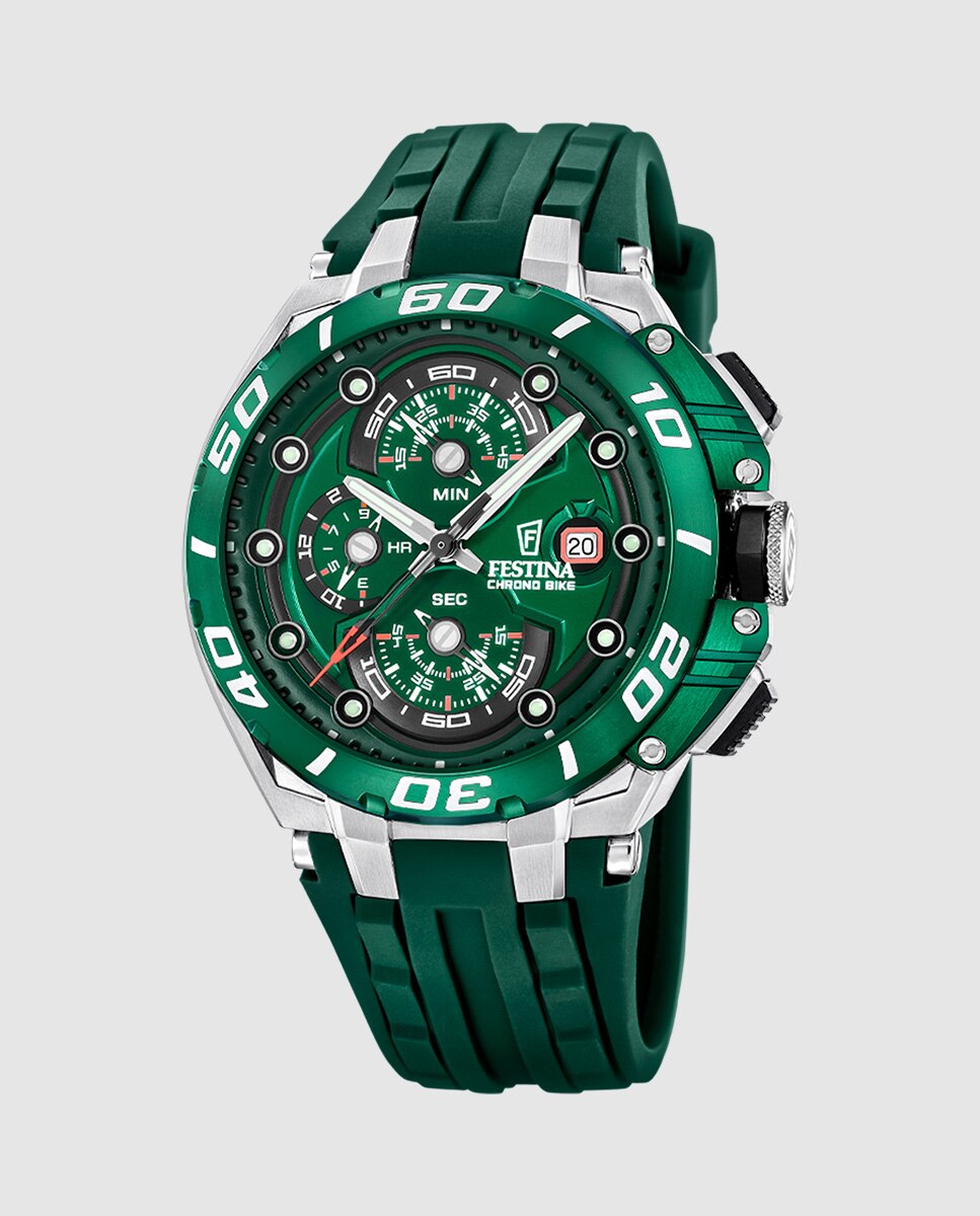 Relógio F20755/3 Chrono Bike de Borracha Verde Verde-1