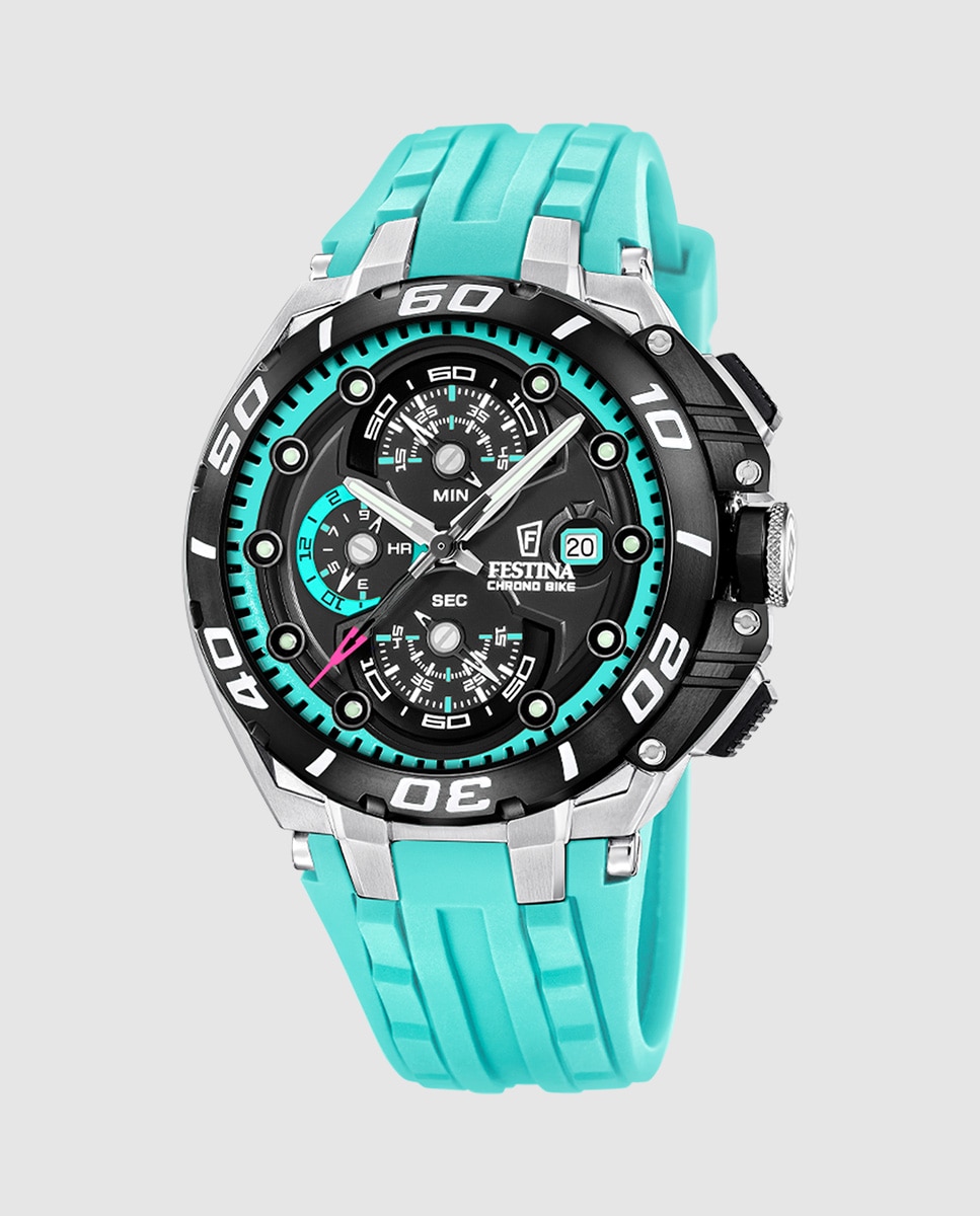 Relógio F20755/7 Chrono Bike de Borracha Azul Azul-1