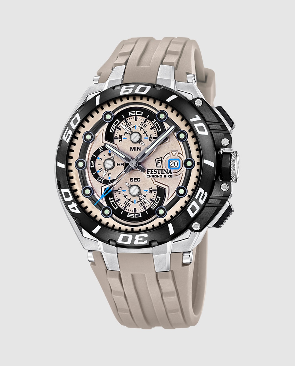 Relógio F20755/2 Chrono Bike de Borracha em Castanho Castanho-1