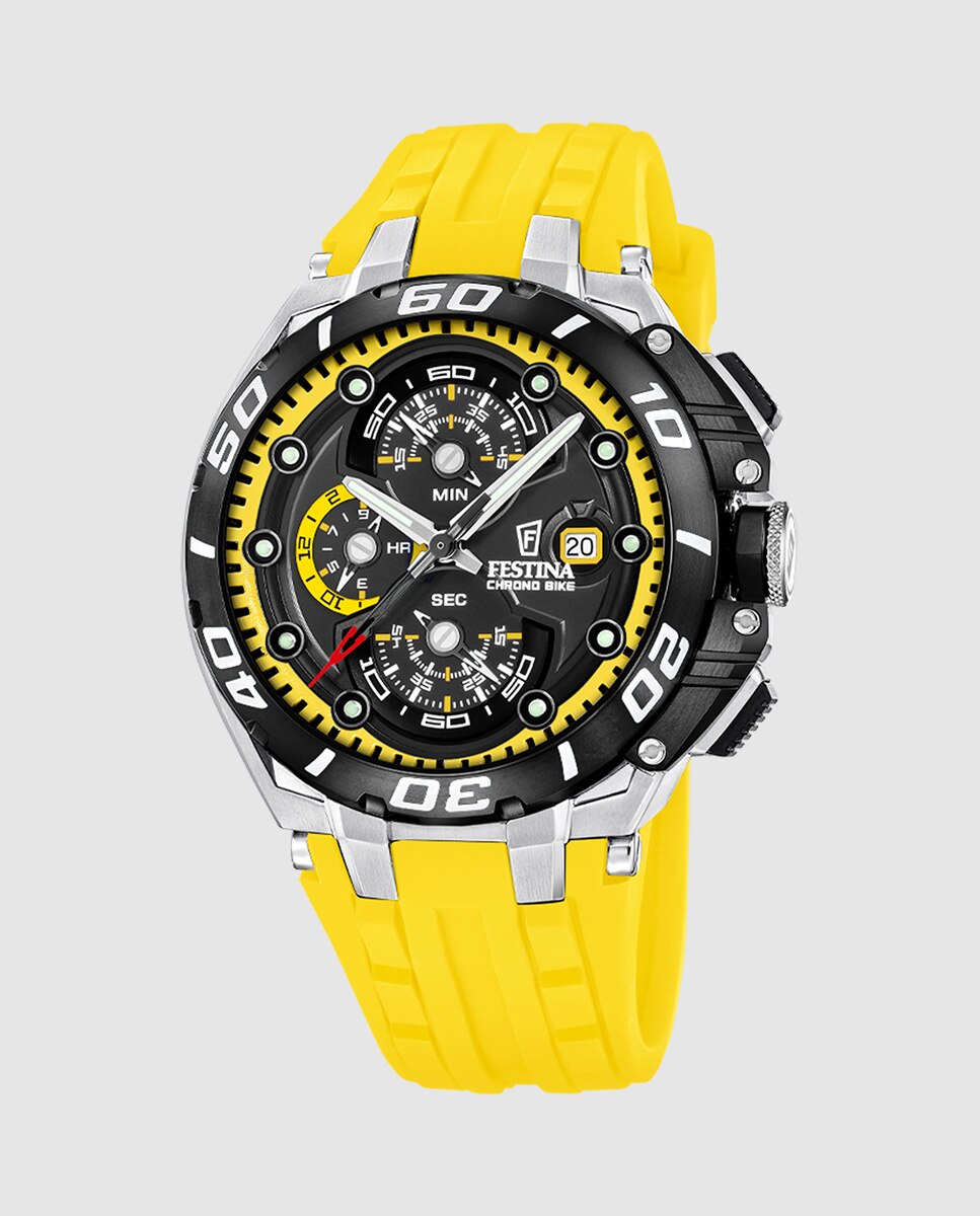 Relógio F20755/5 Chrono Bike de Borracha Amarela Amarelo-1