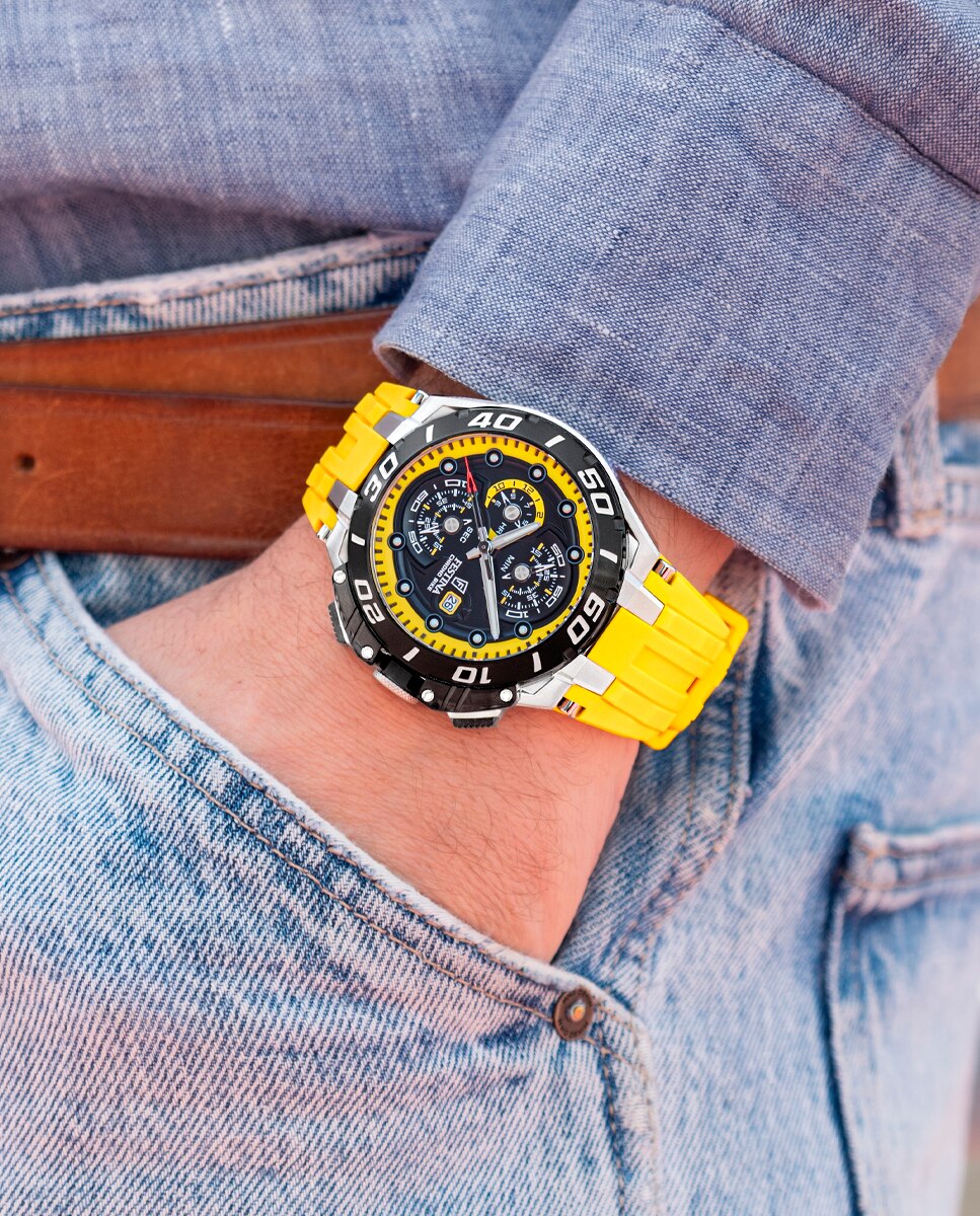Relógio F20755/5 Chrono Bike de Borracha Amarela Amarelo-4