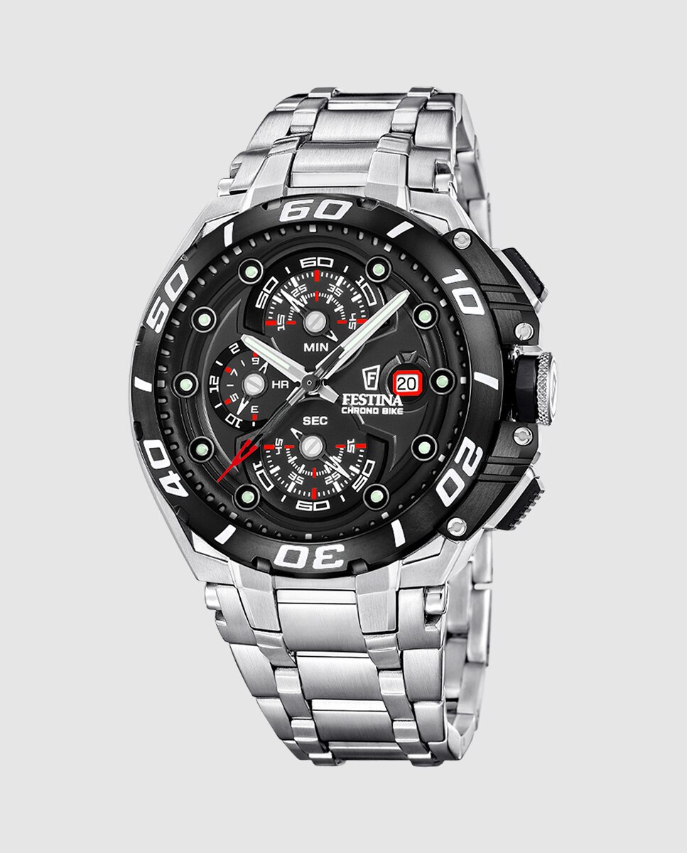 Relógio F20754/6 Chrono Bike de Aço Prateado Prata-1