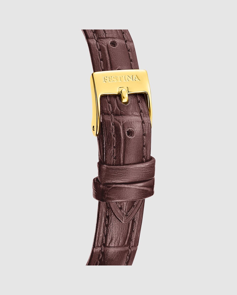 Relógio F20783/2 Mademoiselle de Pele em Castanho Castanho-4