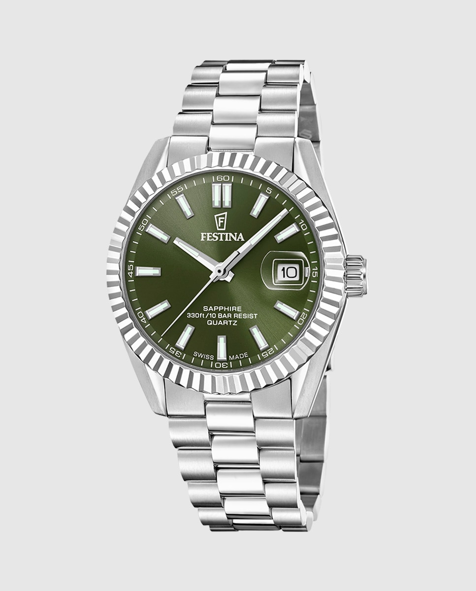 Relógio F20084/c Swiss Made de Aço Clássico em Prateado Prata-1