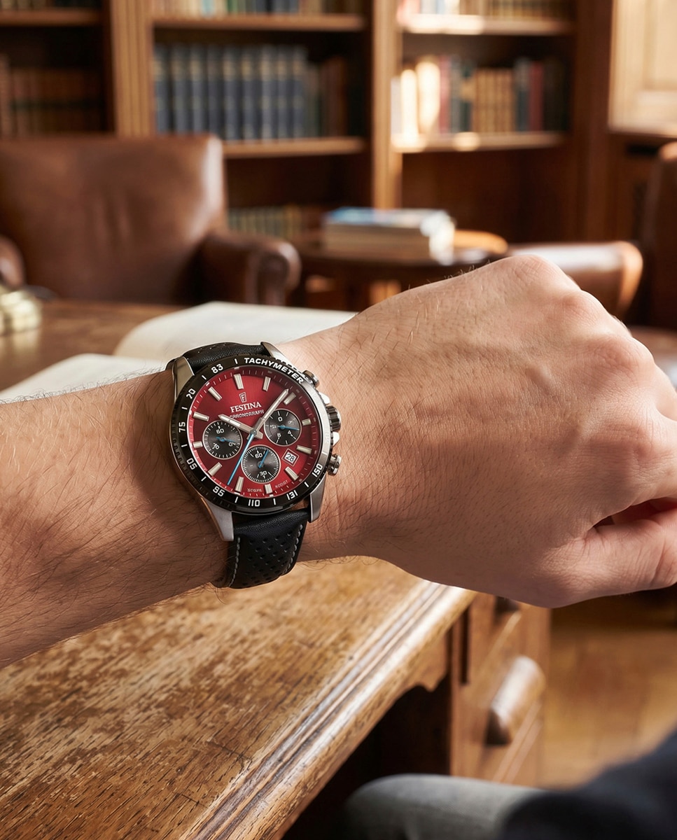 Relógio F20561/7 Timeless Chronograph de Pele em Preto Preto-2
