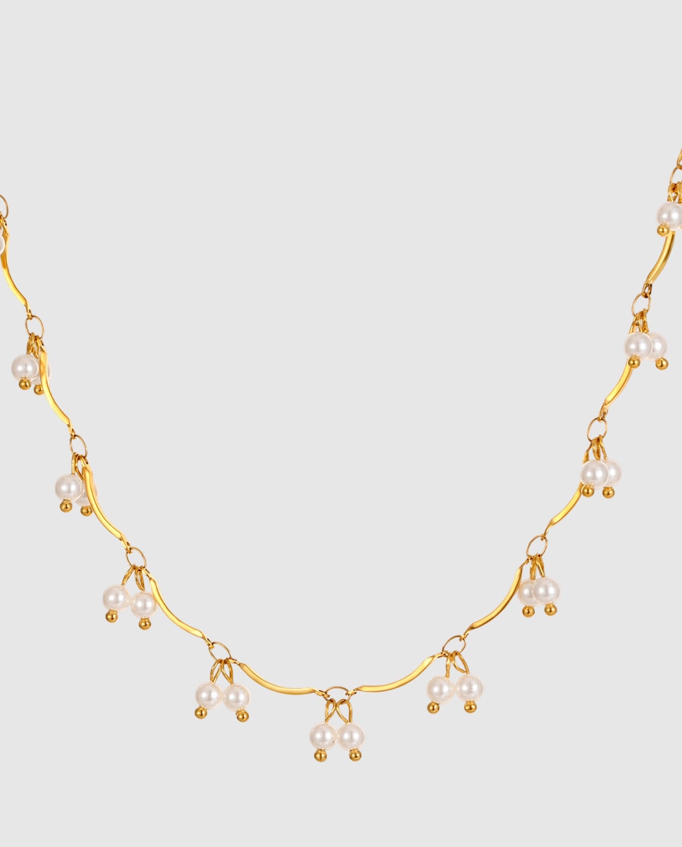 Imagem 1 de Colar Boho Style de Aço Inoxidável com Acabamento Brilhante e Synthetic Pearl