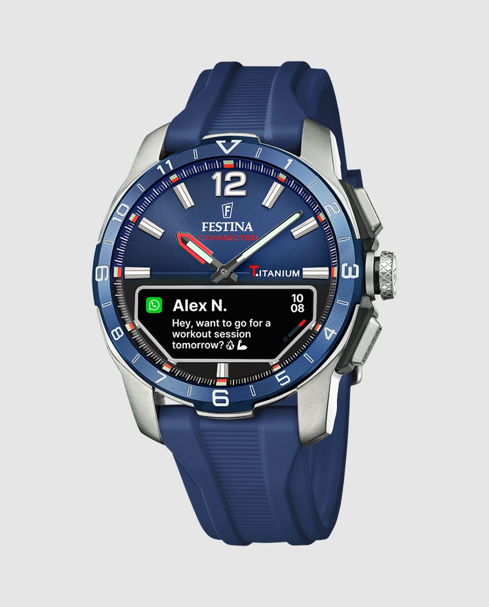 Relógio Smartwatch com Bracelete Adicional de Oferta F23000 e Connected de Titânio Prata-3