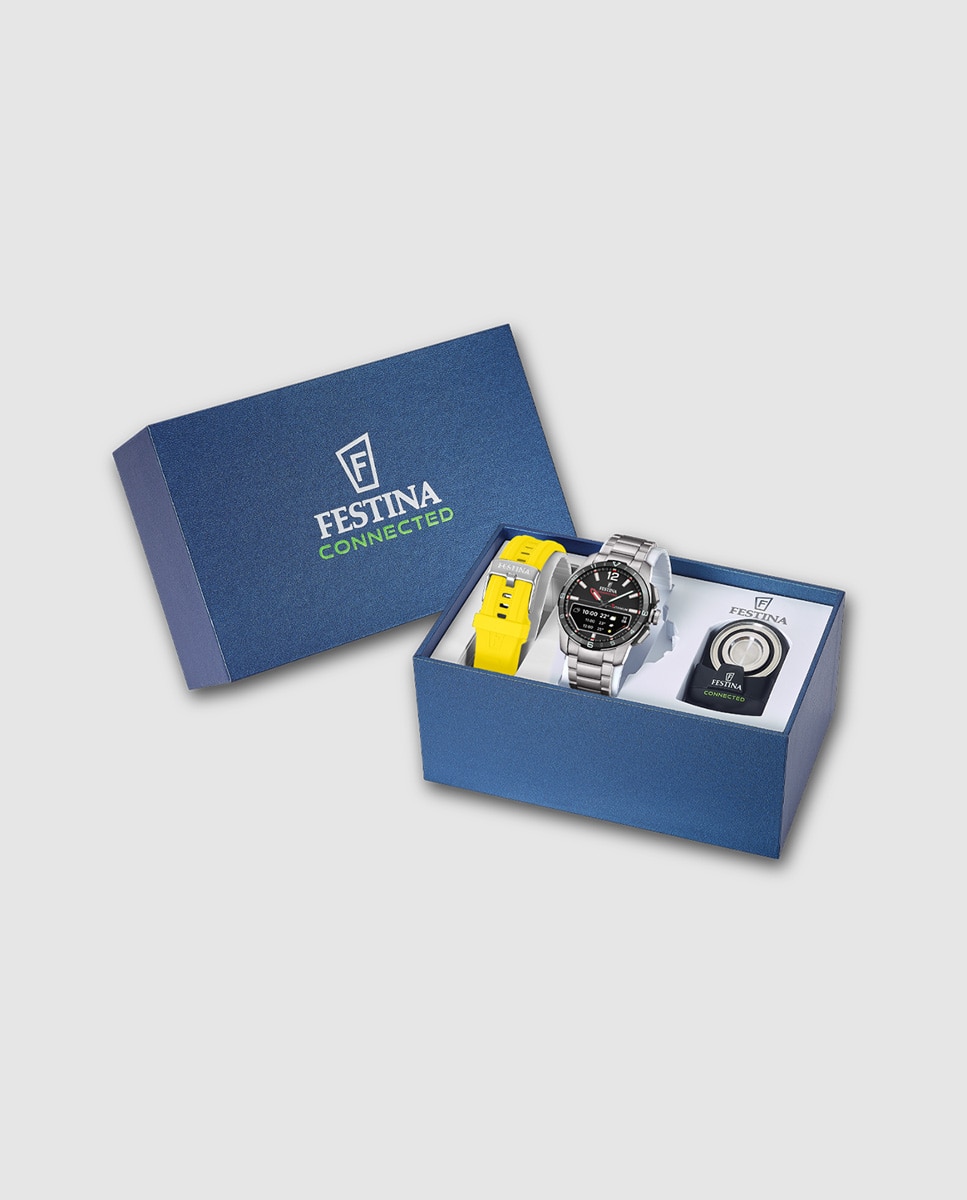 Smartwatch com Correia Adicional de Oferta F23000 K Connected de Titânio Prata-2