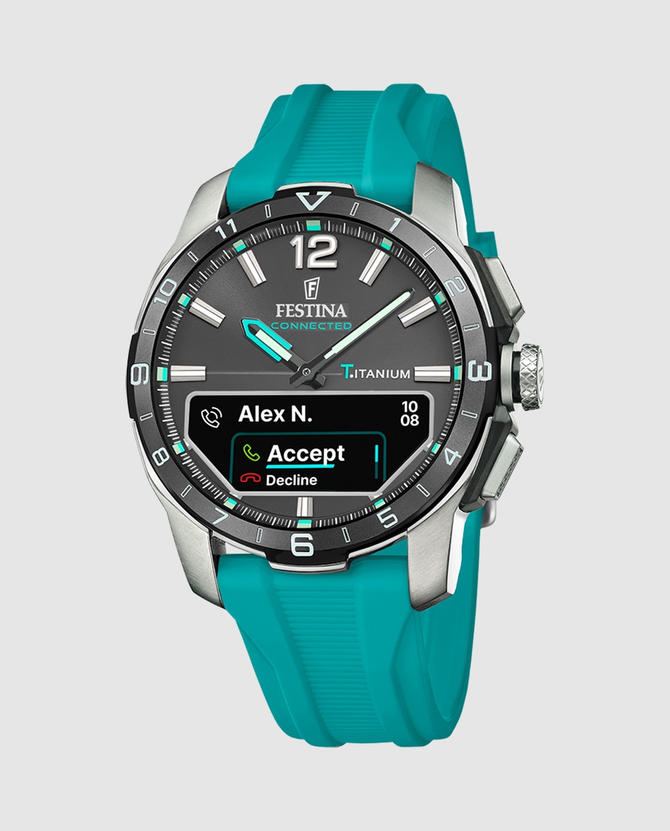 Relógio Smartwatch com Correia Adicional de Oferta F23000 J Connected de Titânio Prata-3