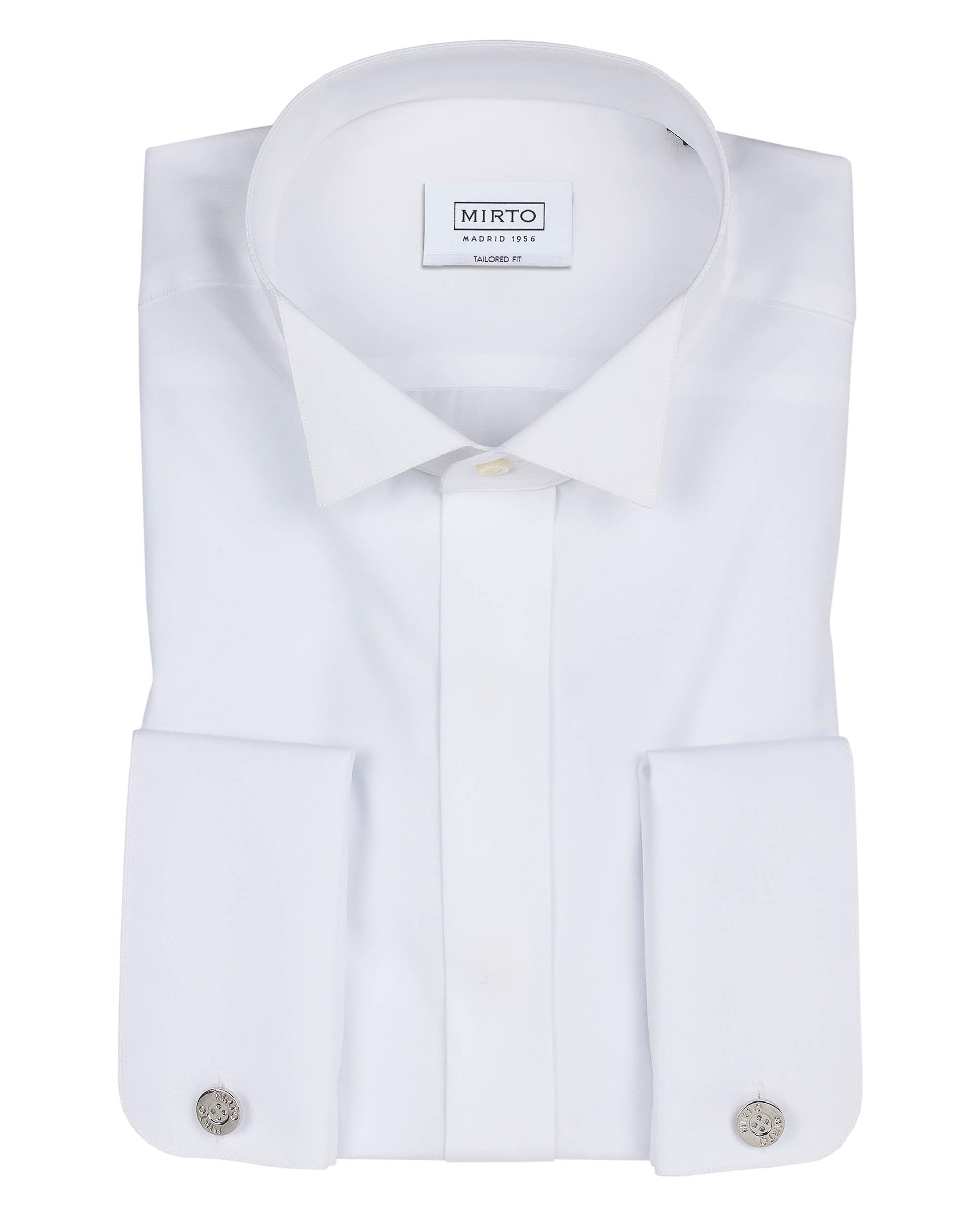 Camisa em Popelina Smoking em Branco Branco-3