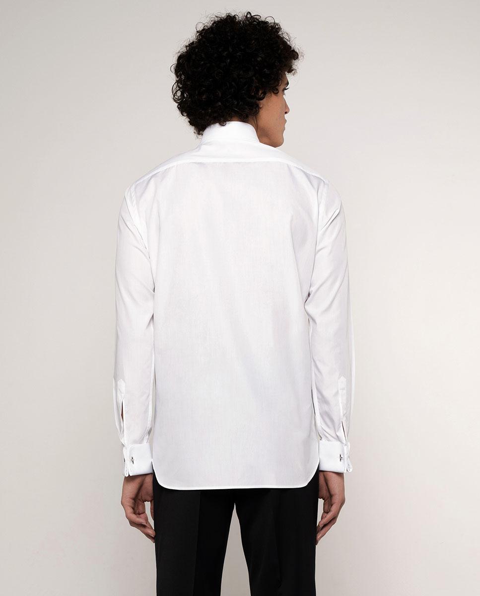 Camisa Smoking com Peitilho de Piqué Branco-2
