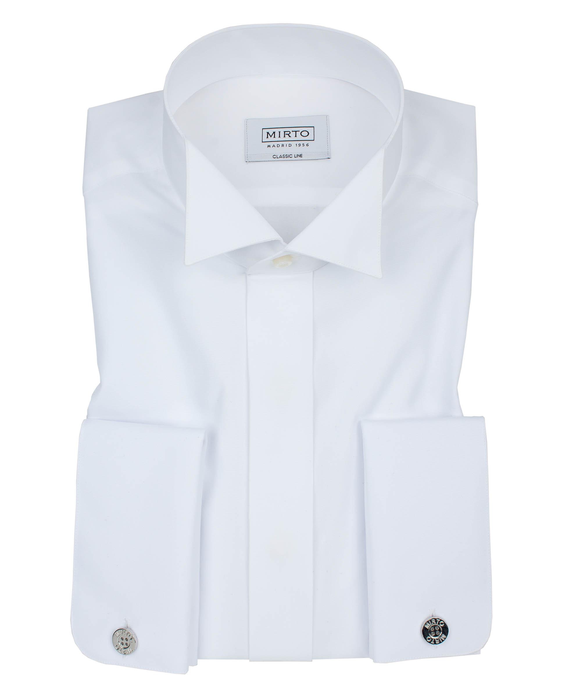 Camisa em Popelina Smoking em Branco Branco-3