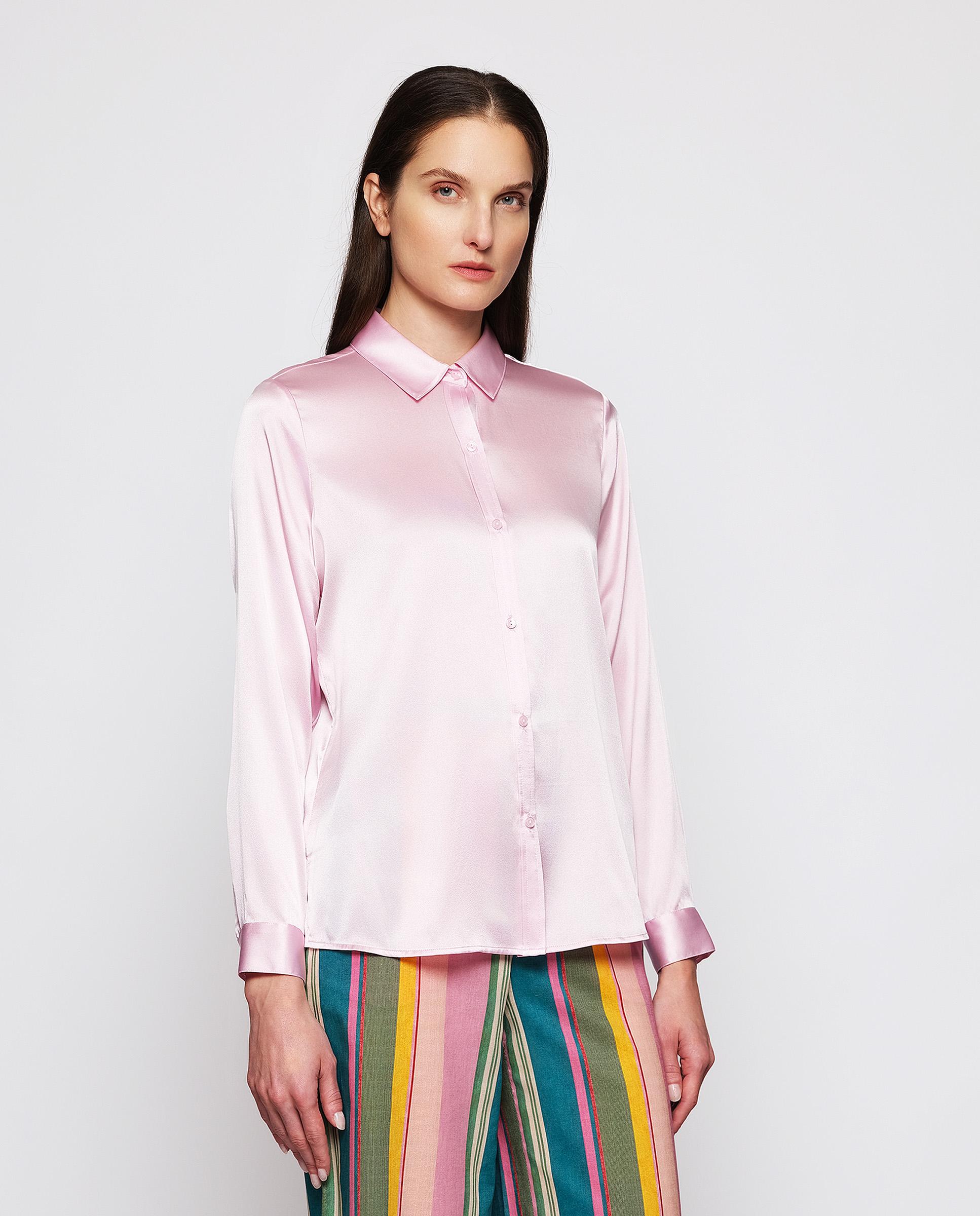 Imagem 0 de Blusa de Seda Elástica em Rosa