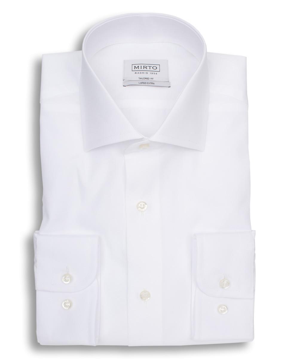 Camisa Regular com Comprimento Extra e de Faldão Branco-4