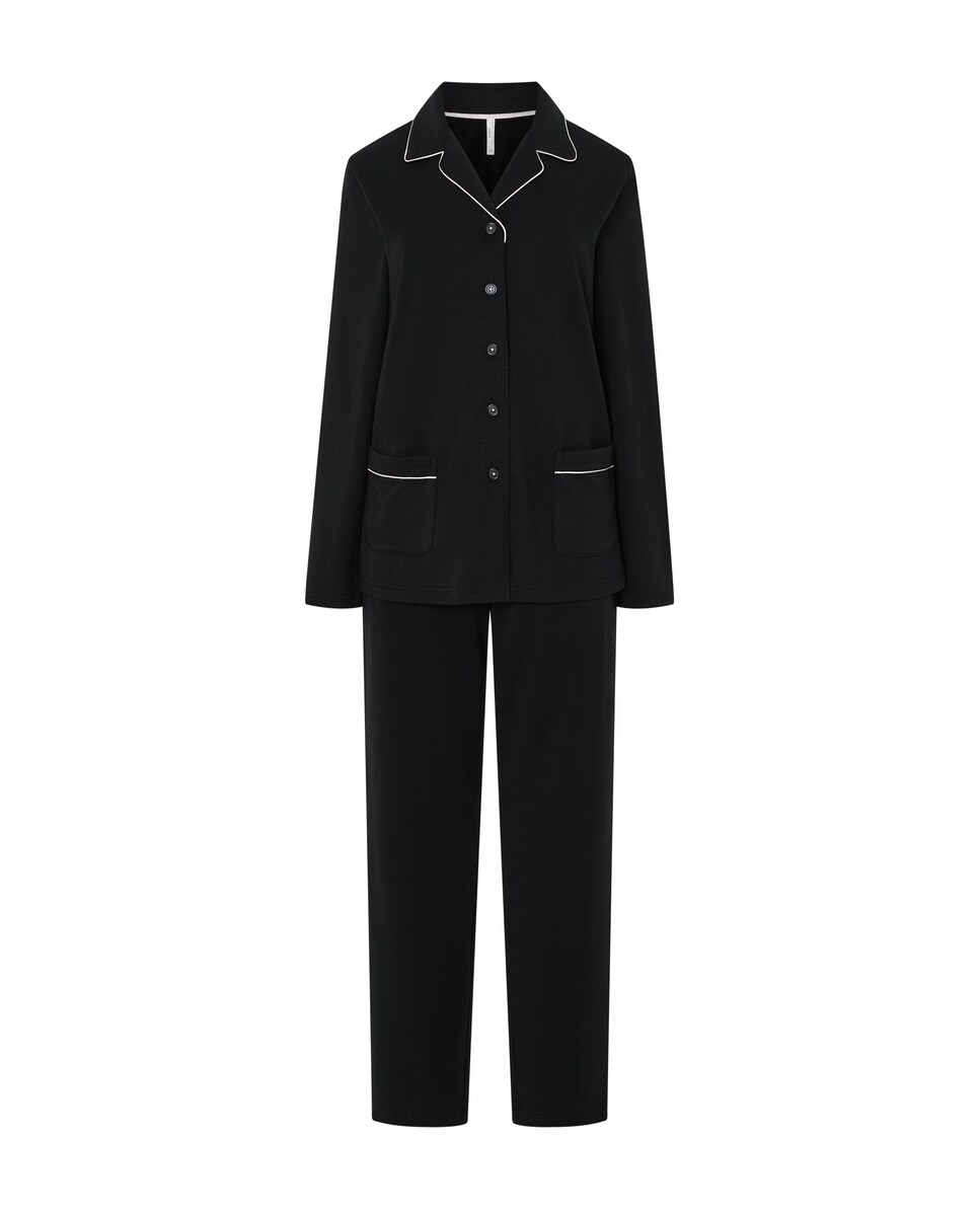 Pijama Liso com Botões Preto-3