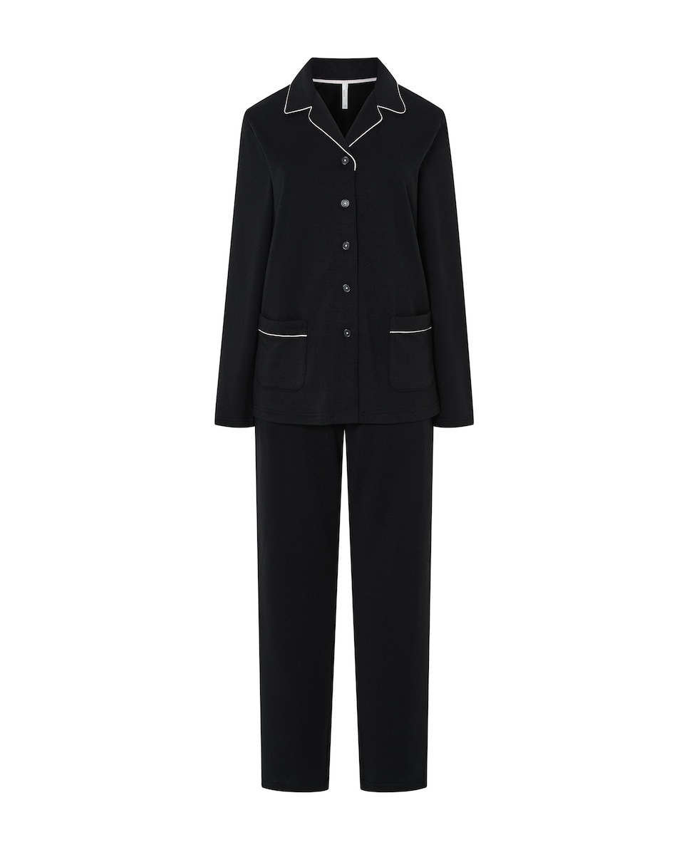 Pijama Liso com Botões Preto-3