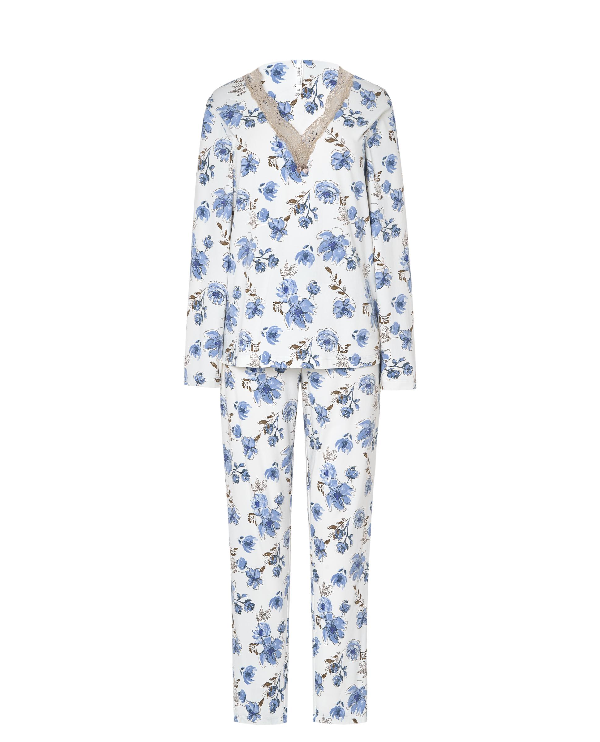 Pijama Comprido Estampado Azul-3