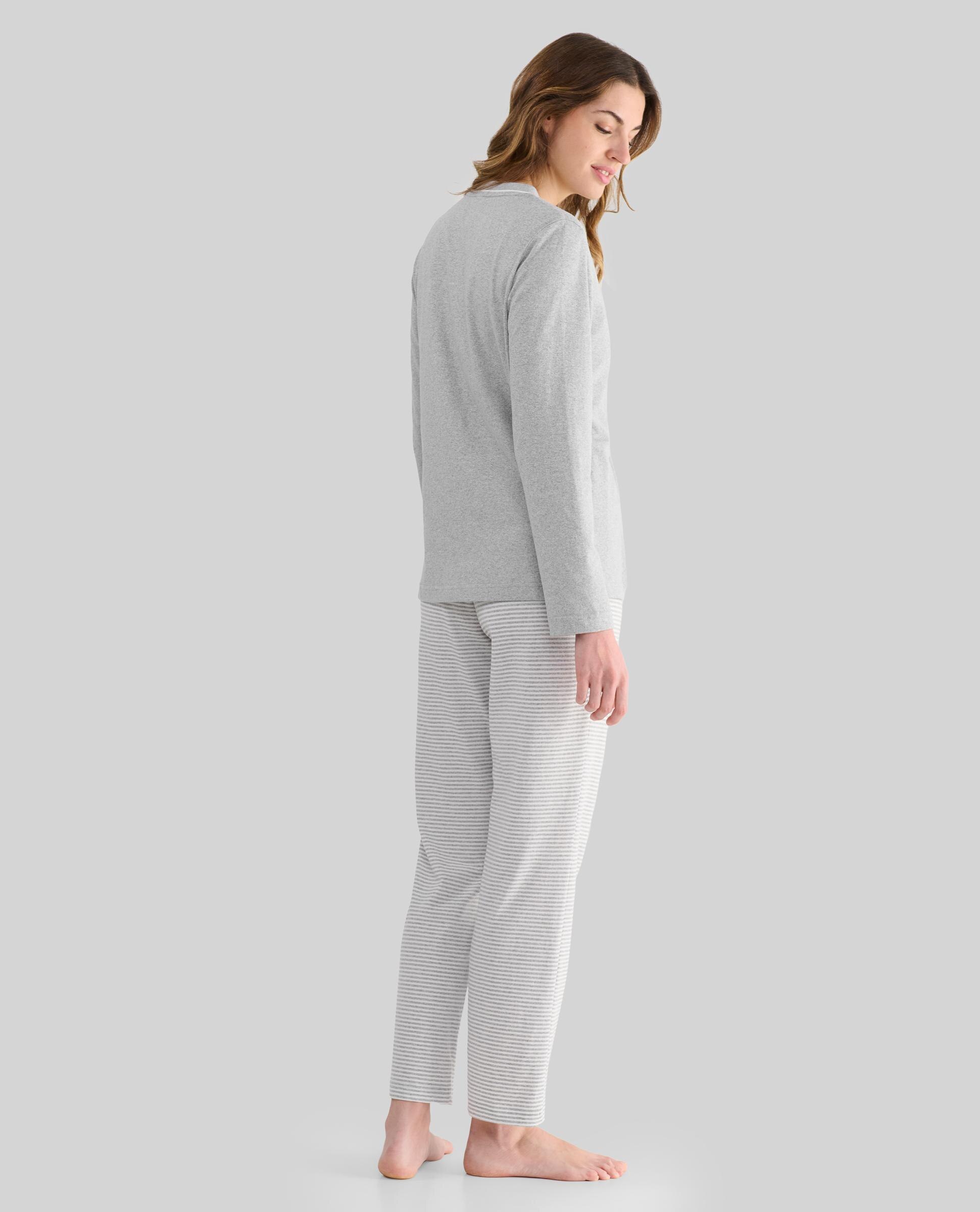 Pijama Comprido Estampado Cinzento-2