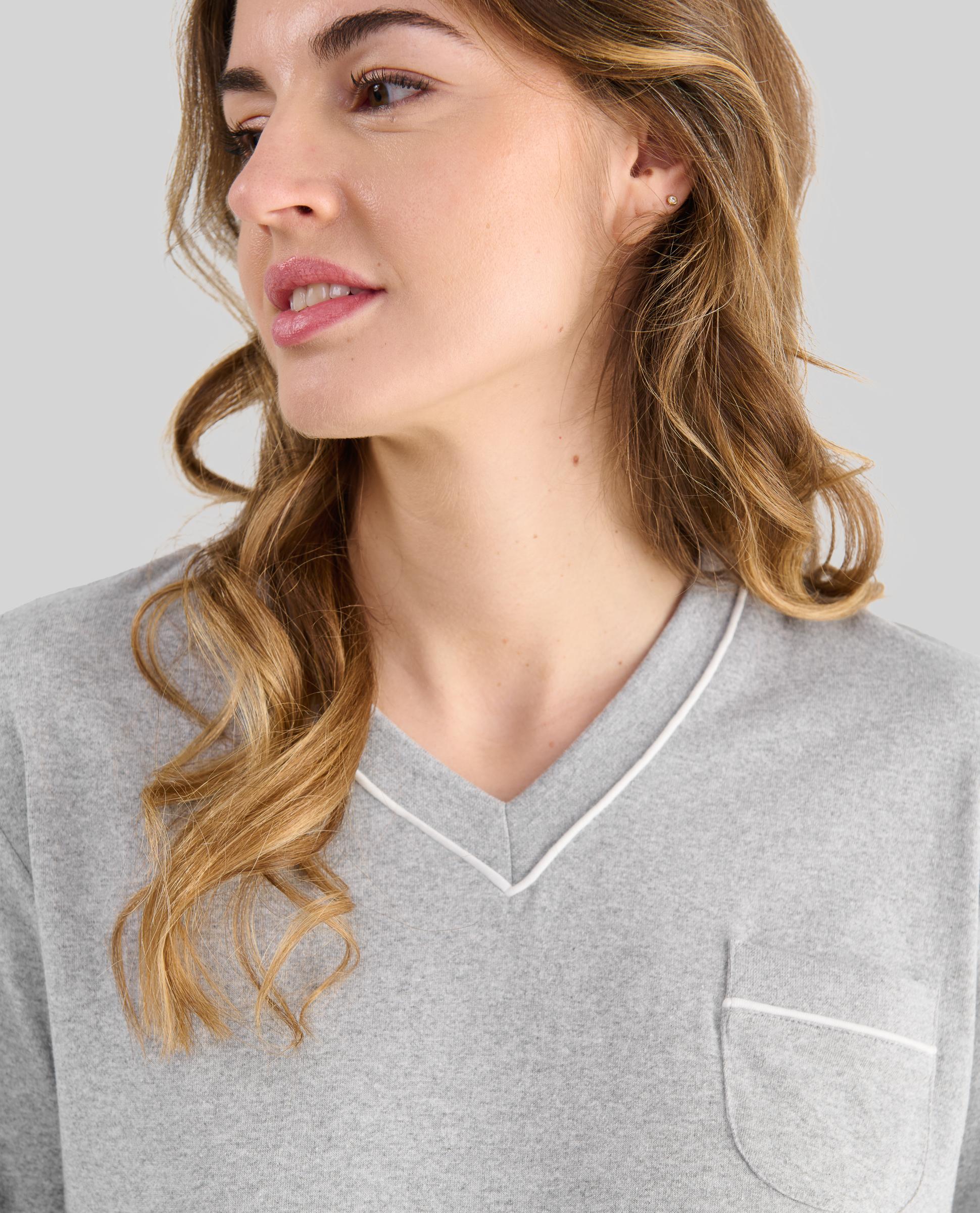 Pijama Comprido Estampado Cinzento-4