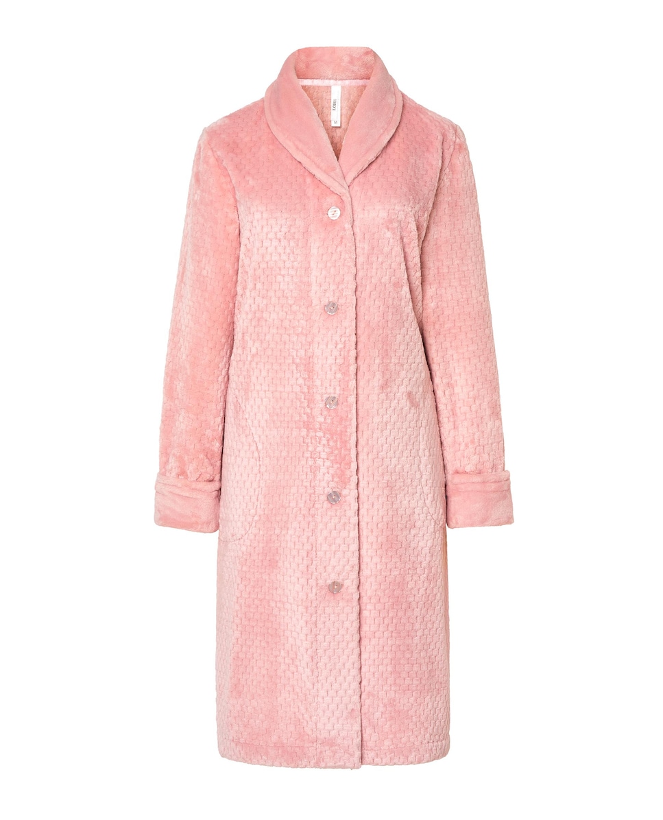 Bata Jacquard com Botões Rosa-claro-3