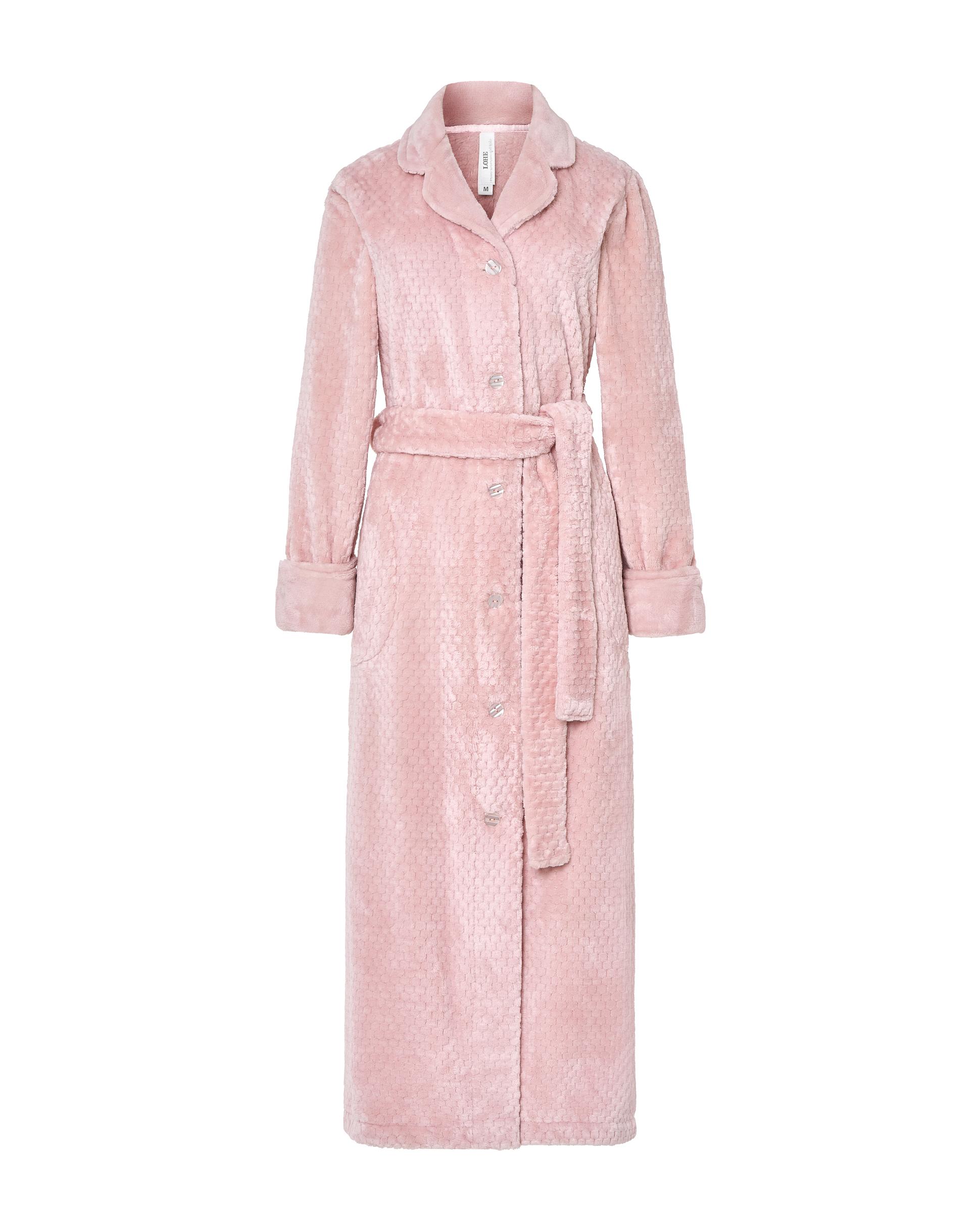 Bata Comprida Jacquard com Cinto Rosa-claro-3