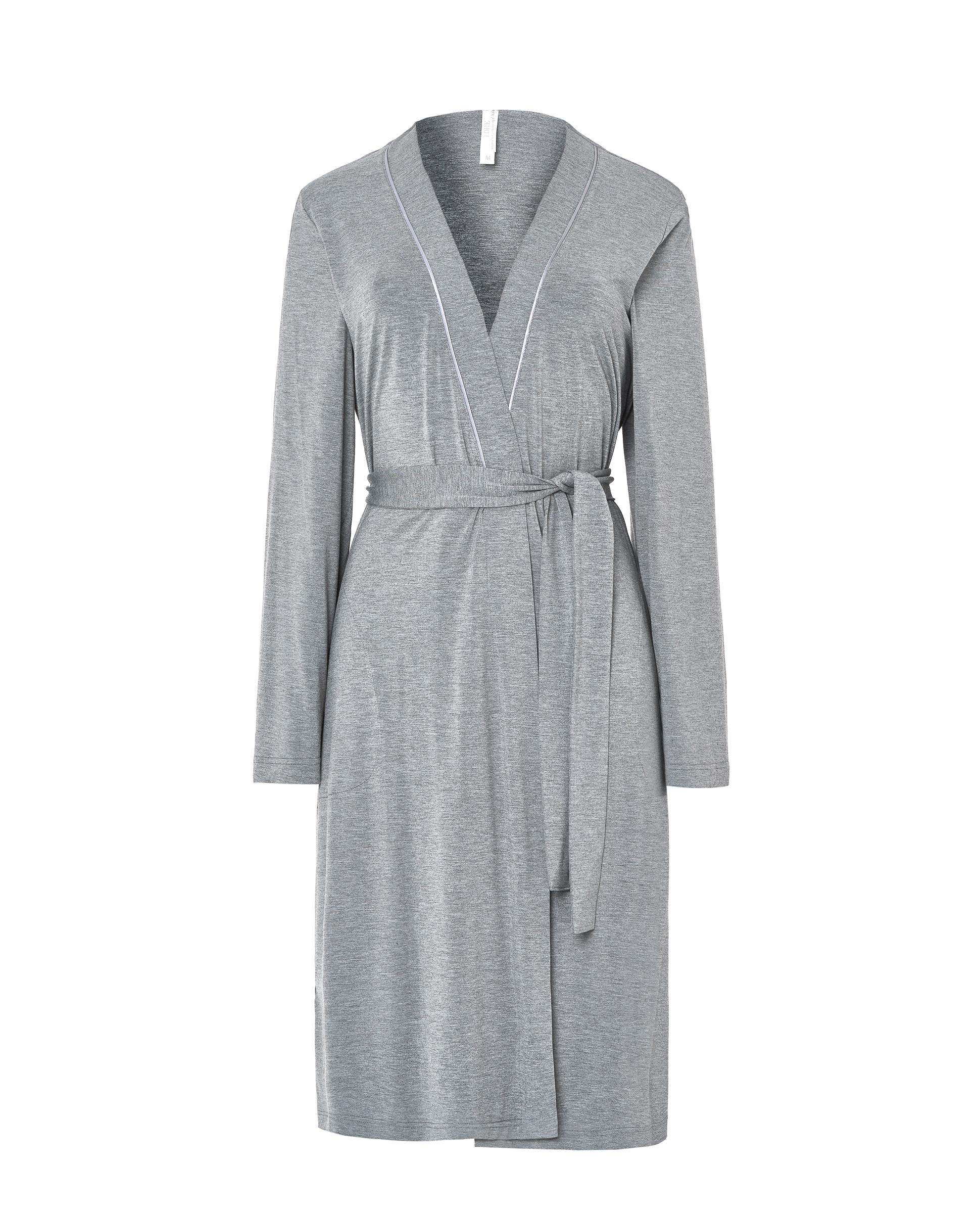 Bata em Cetim com Cinto Cinzento-3