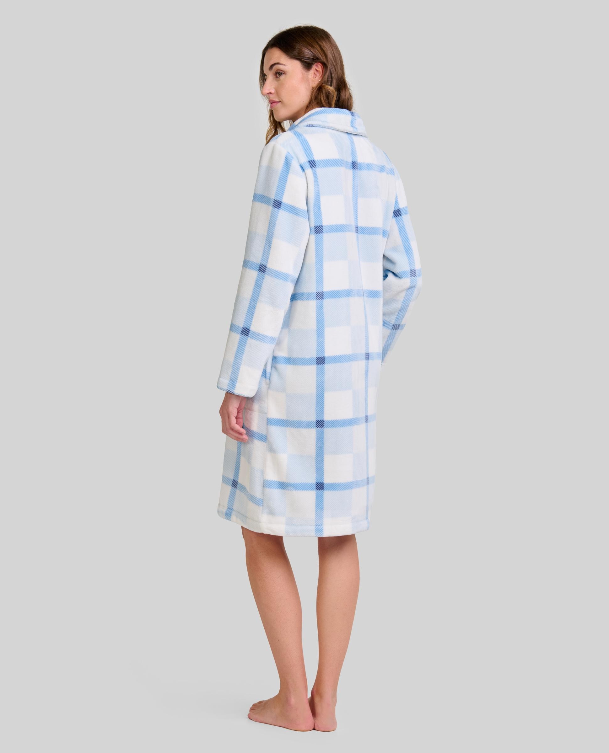 Bata aos Quadrados com Botões Azul-celeste-2