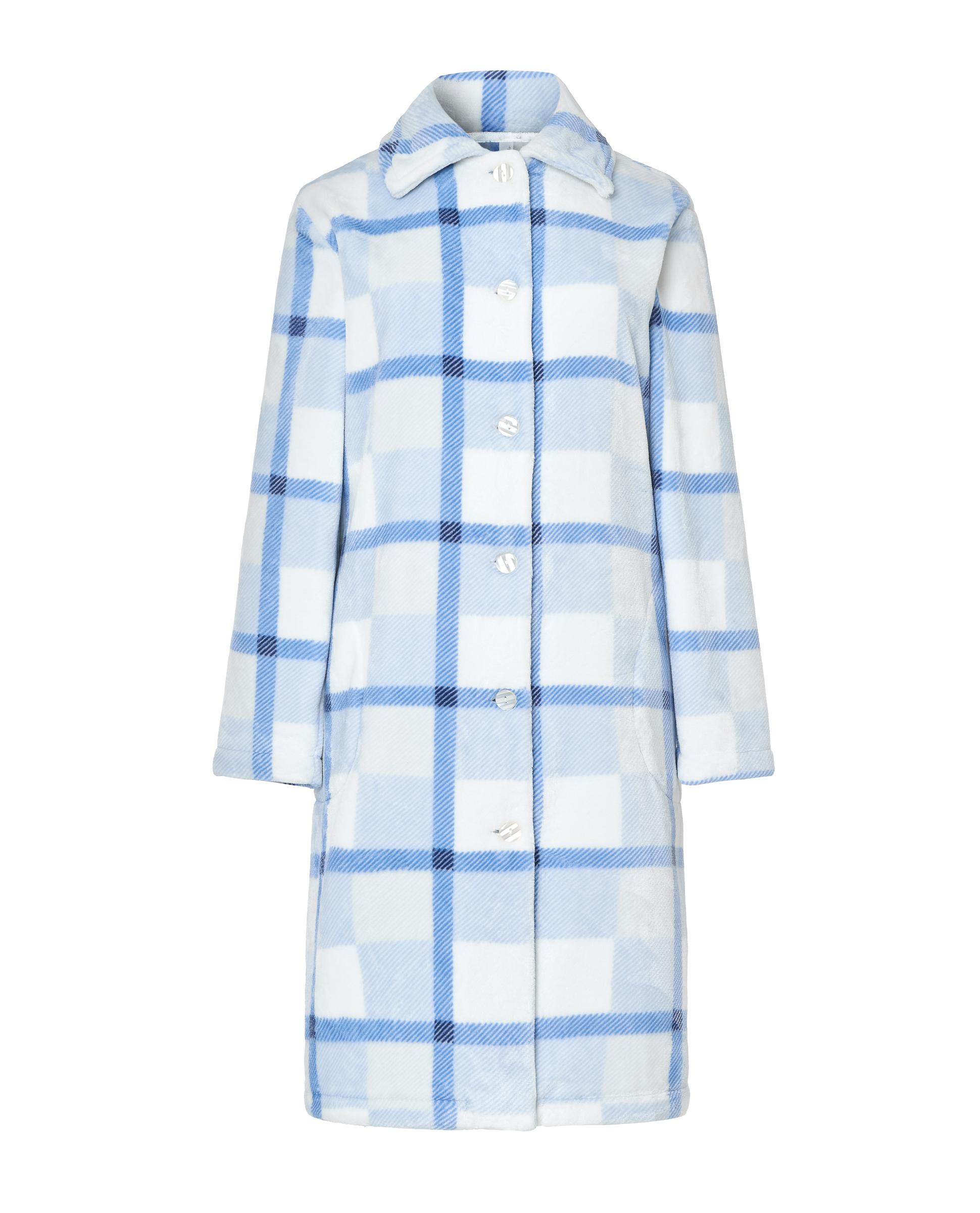 Bata aos Quadrados com Botões Azul-celeste-3