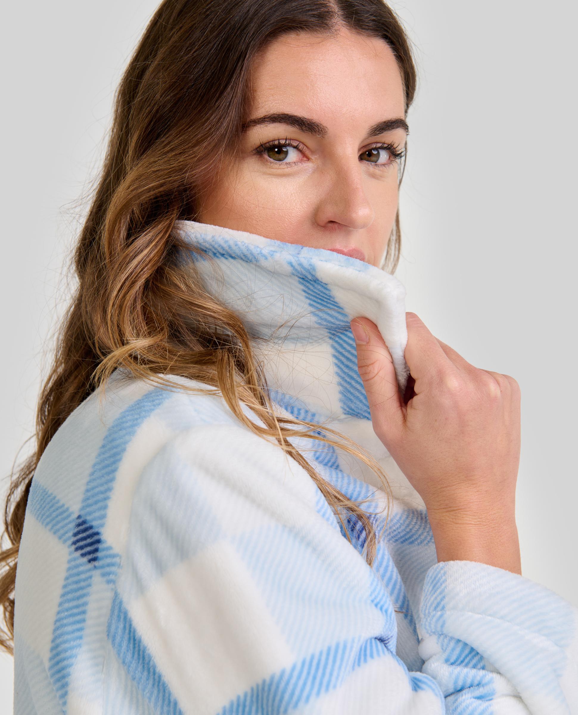 Bata aos Quadrados com Botões Azul-celeste-4