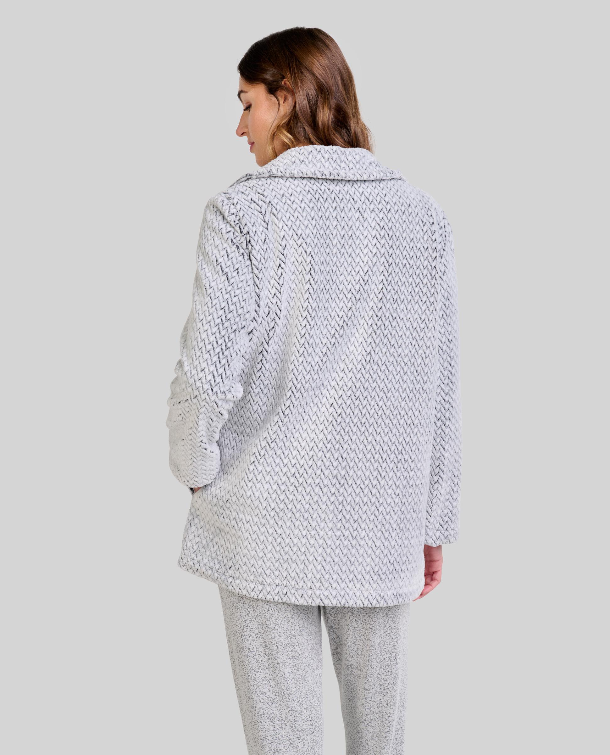 Bata Curta de Espiga Jacquard Cinzento-2