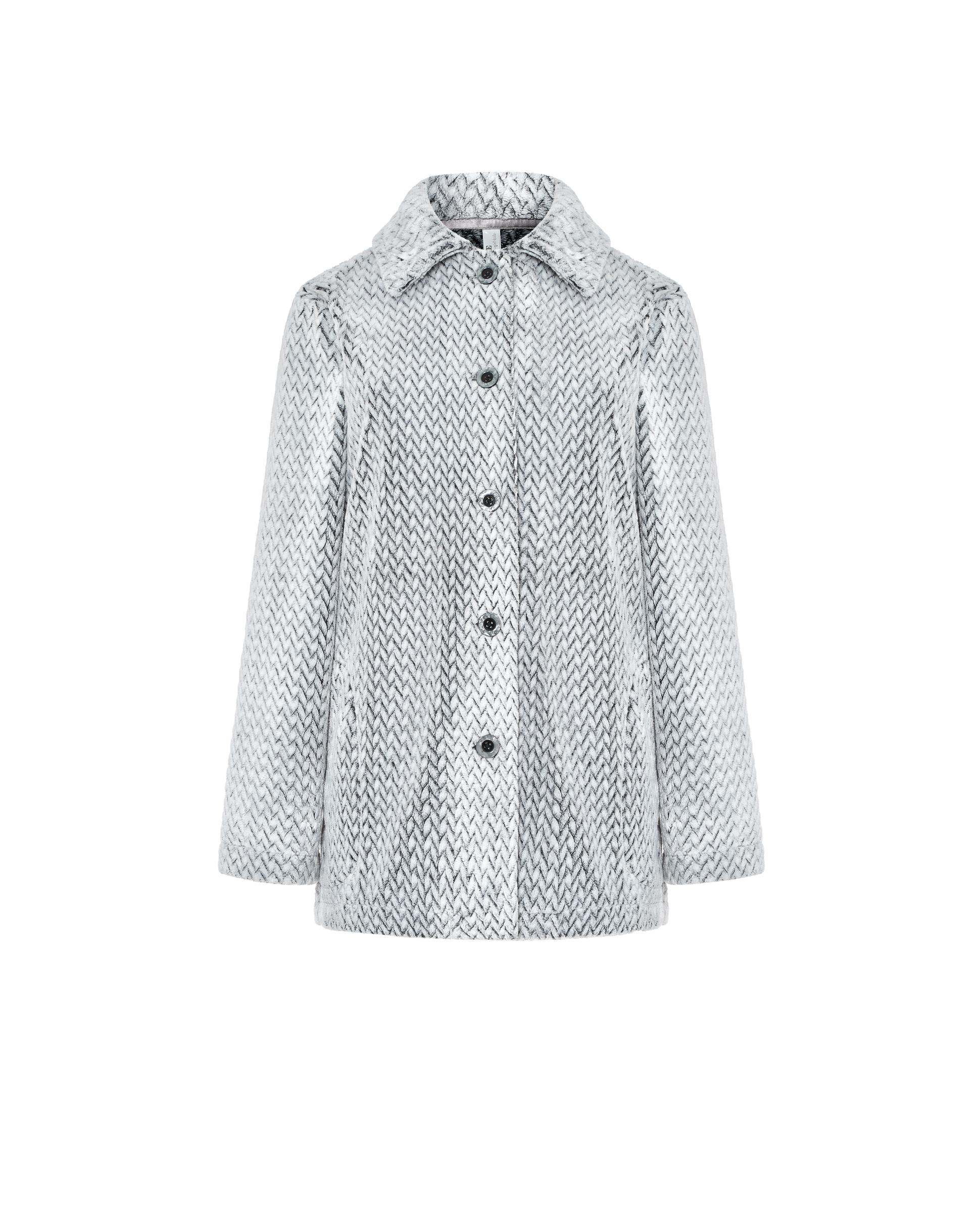 Bata Curta de Espiga Jacquard Cinzento-3