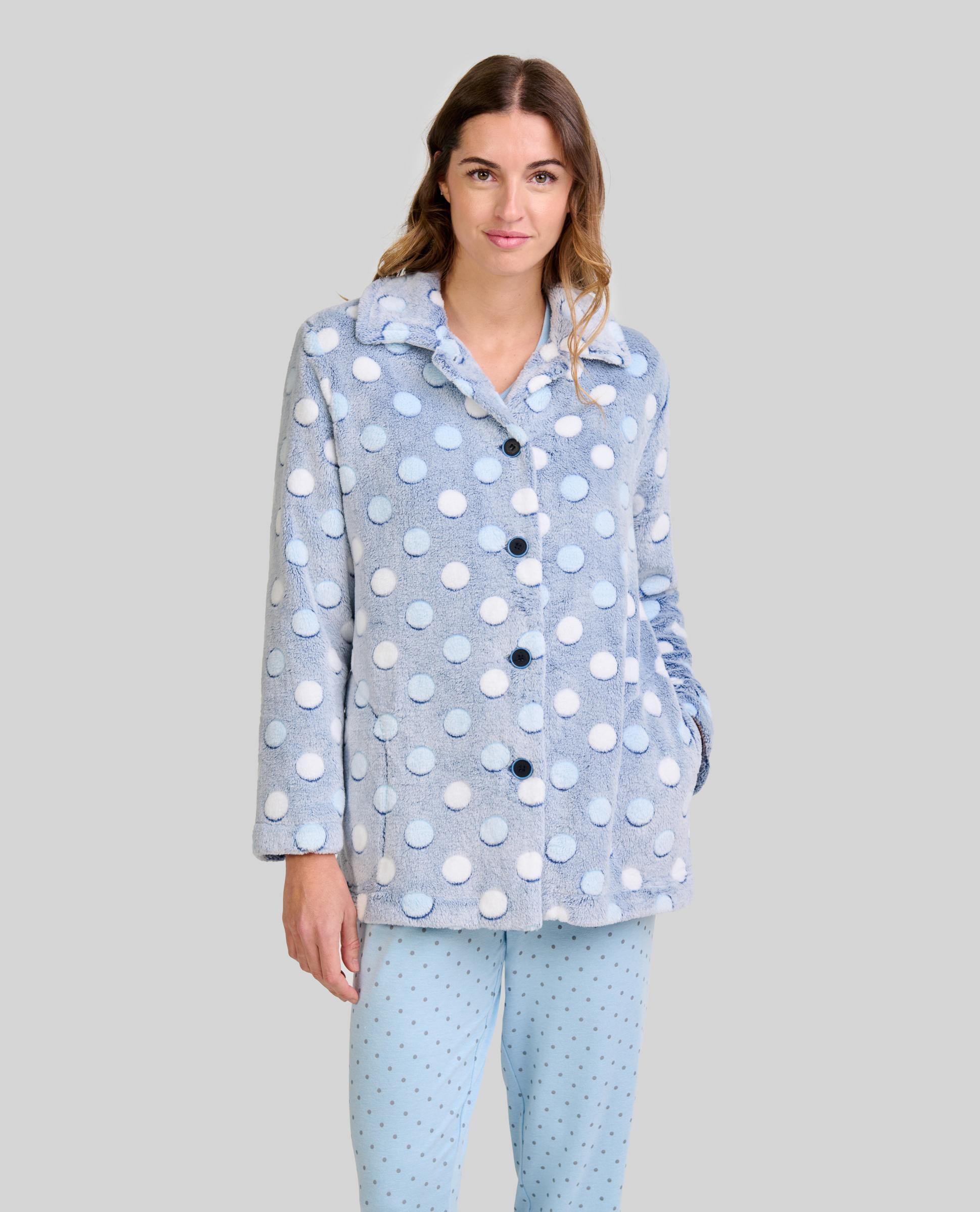 Bata Curta de Bolinhas Azul-celeste-1