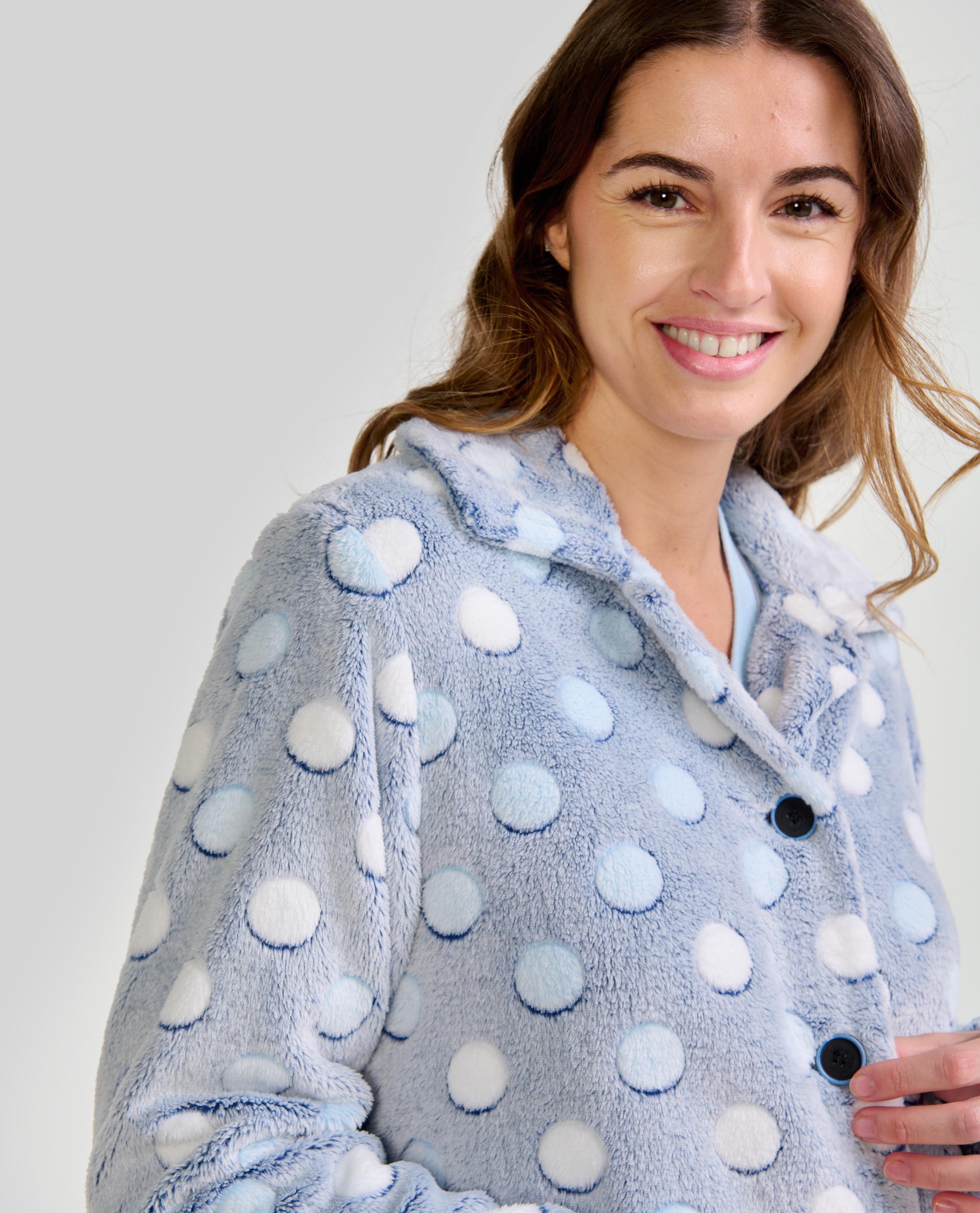 Bata Curta de Bolinhas Azul-celeste-4