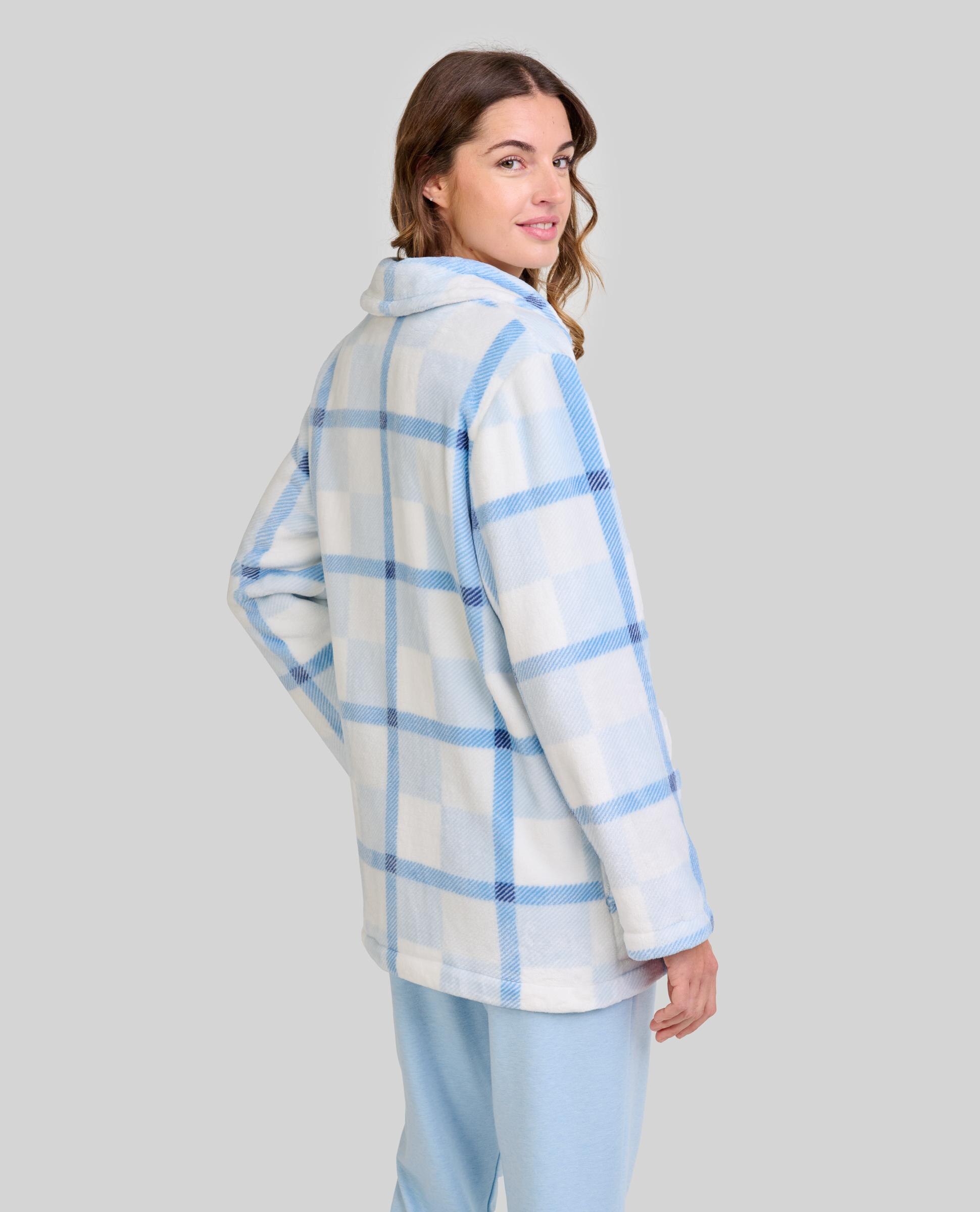 Bata Curta aos Quadrados Azul-celeste-2