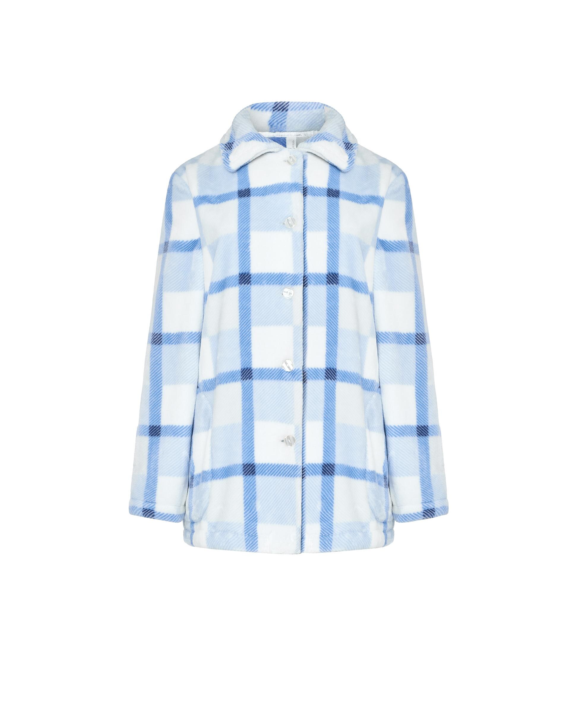 Bata Curta aos Quadrados Azul-celeste-3