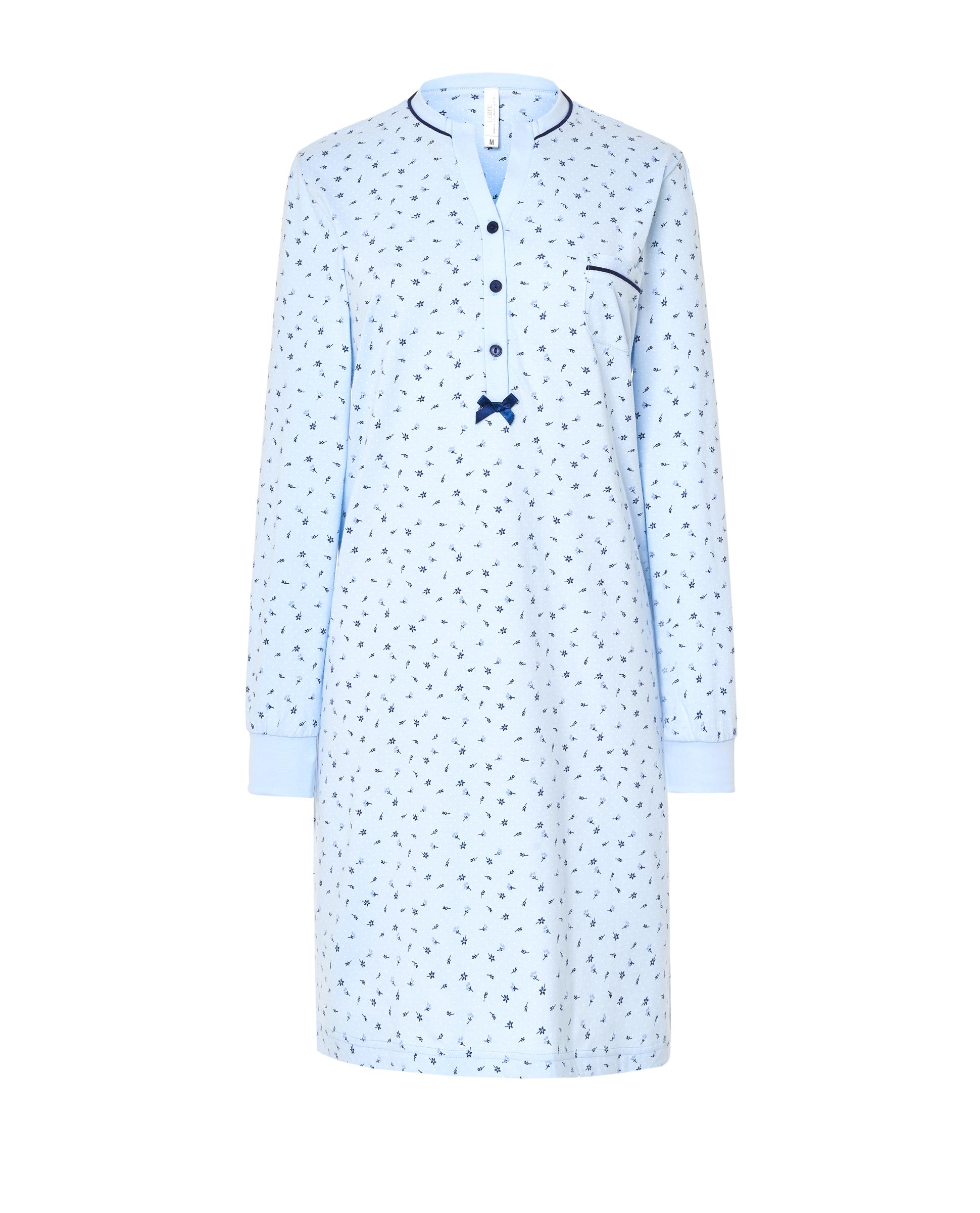 Camisola Comprida Estampada Azul-celeste-3