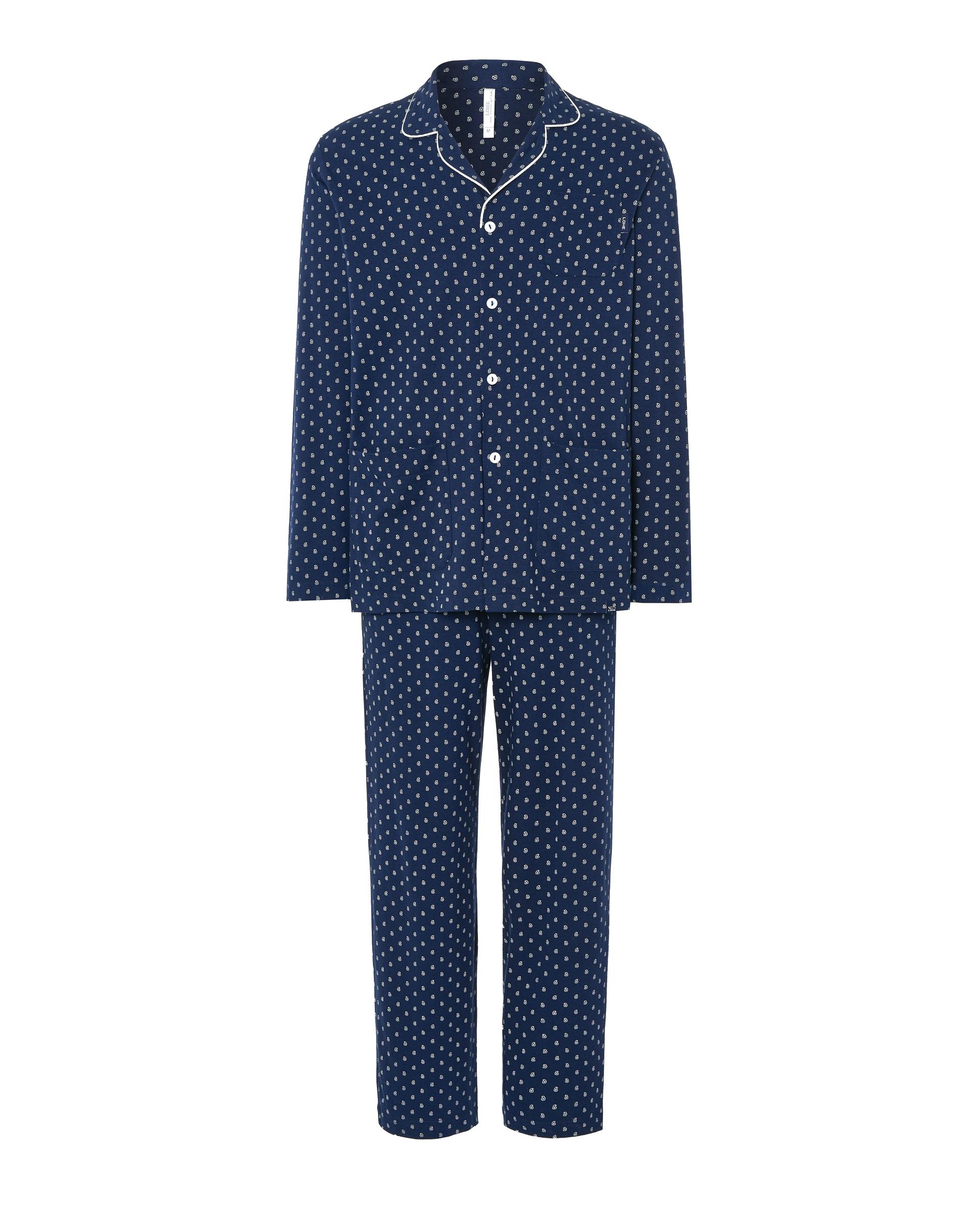 Pijama Comprido de Caxemira Azul-marinho-3