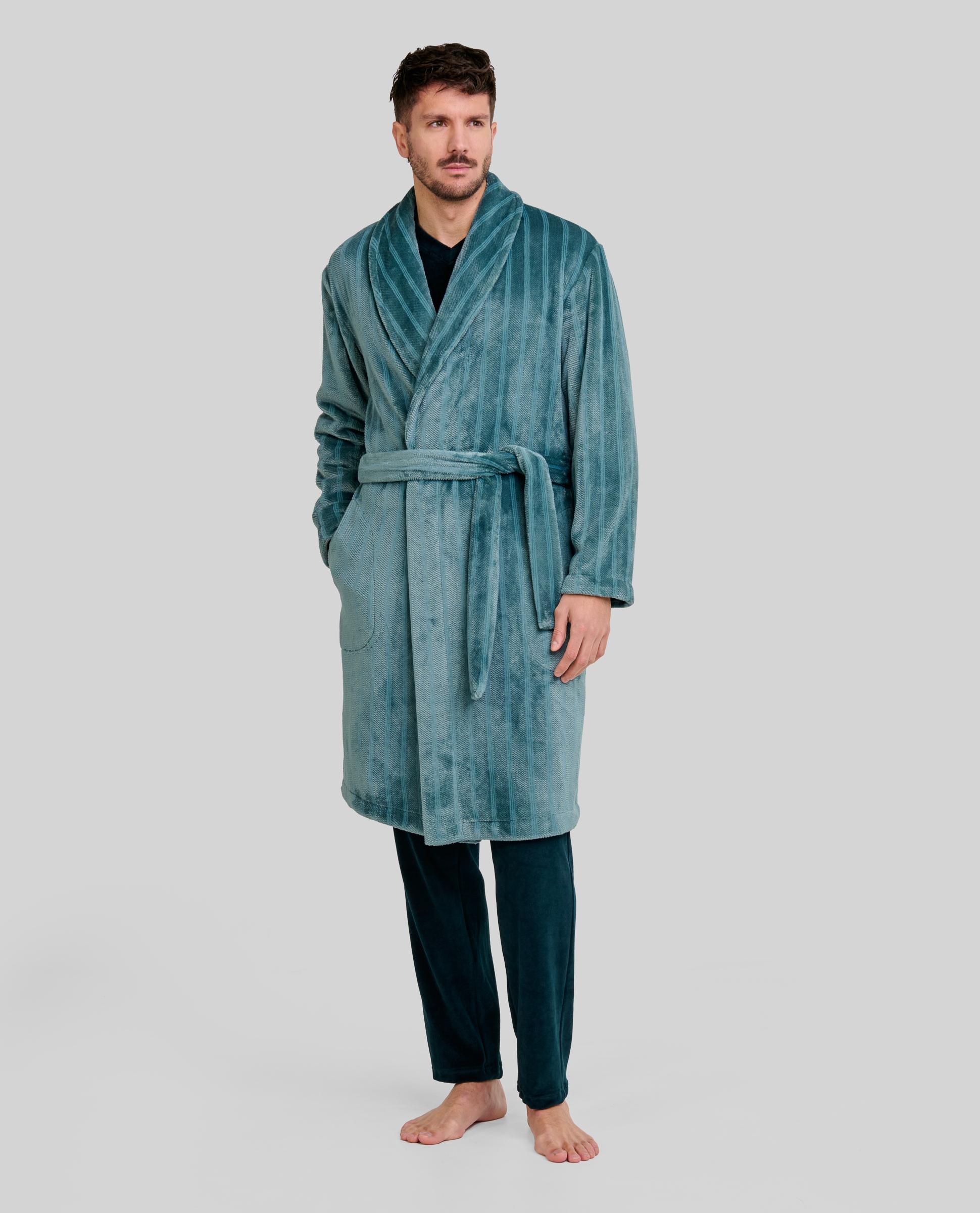 Robe às Riscas com Cinto Verde-1