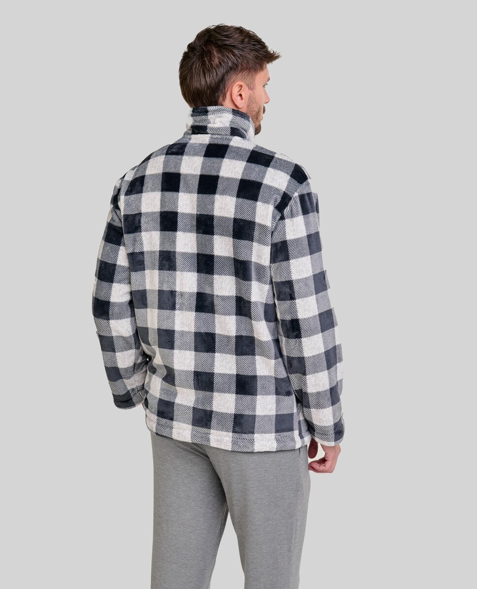 Robe aos Quadrados com Fecho Zip Preto-2