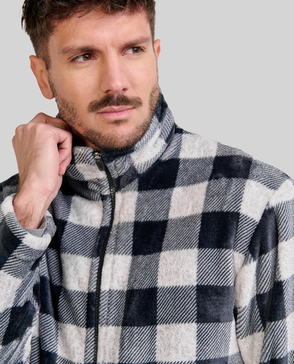 Robe aos Quadrados com Fecho Zip Preto-4