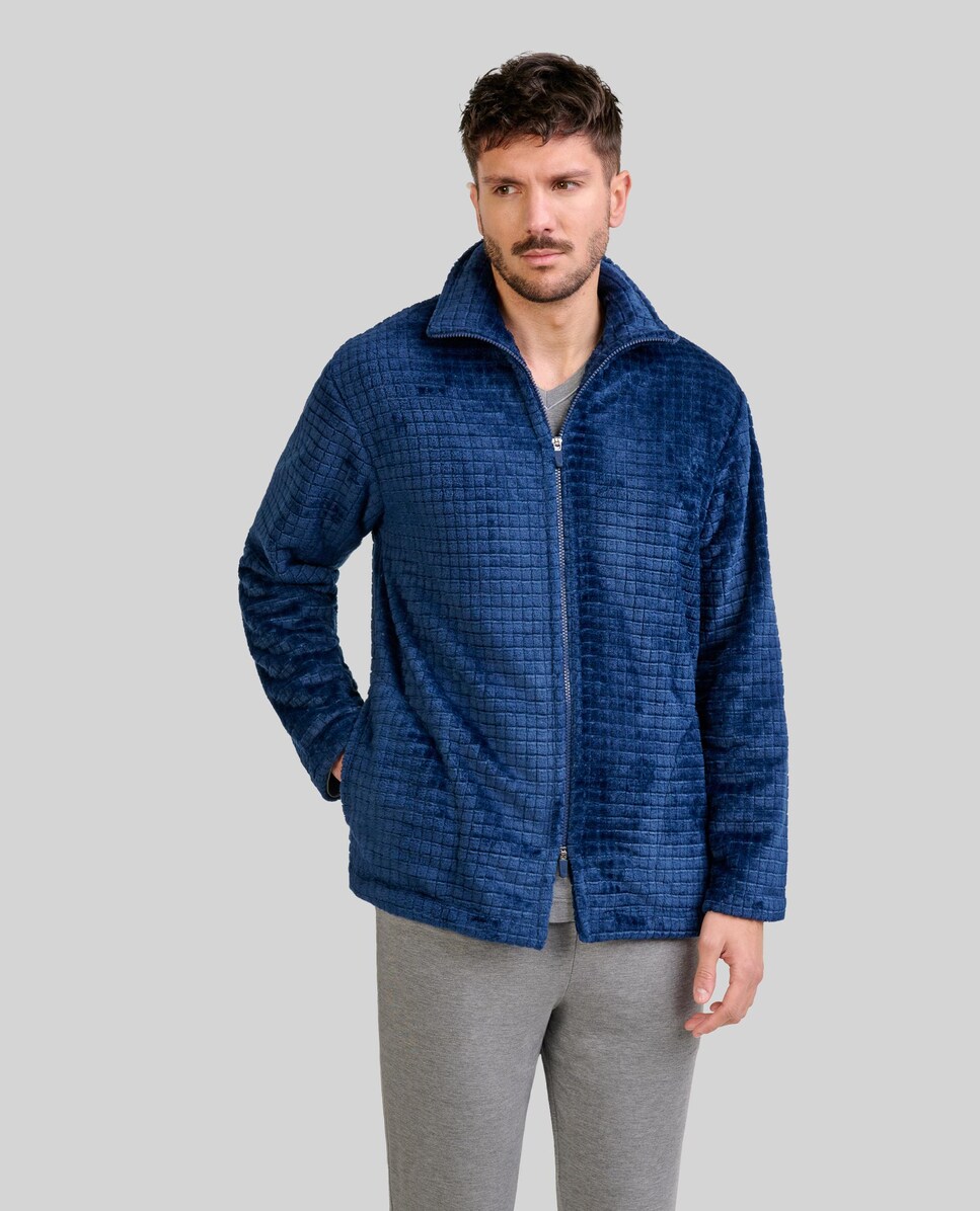 Robe Curta com Fecho Zip Azul-marinho-1