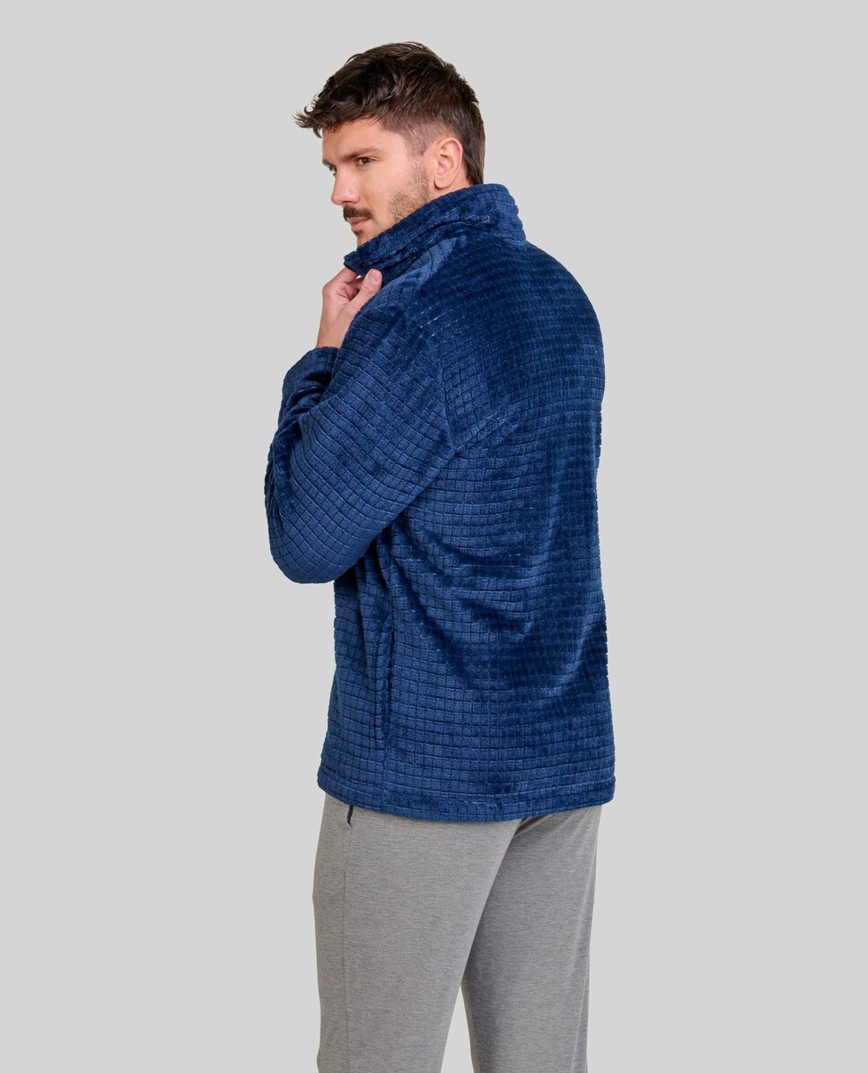 Robe Curta com Fecho Zip Azul-marinho-2