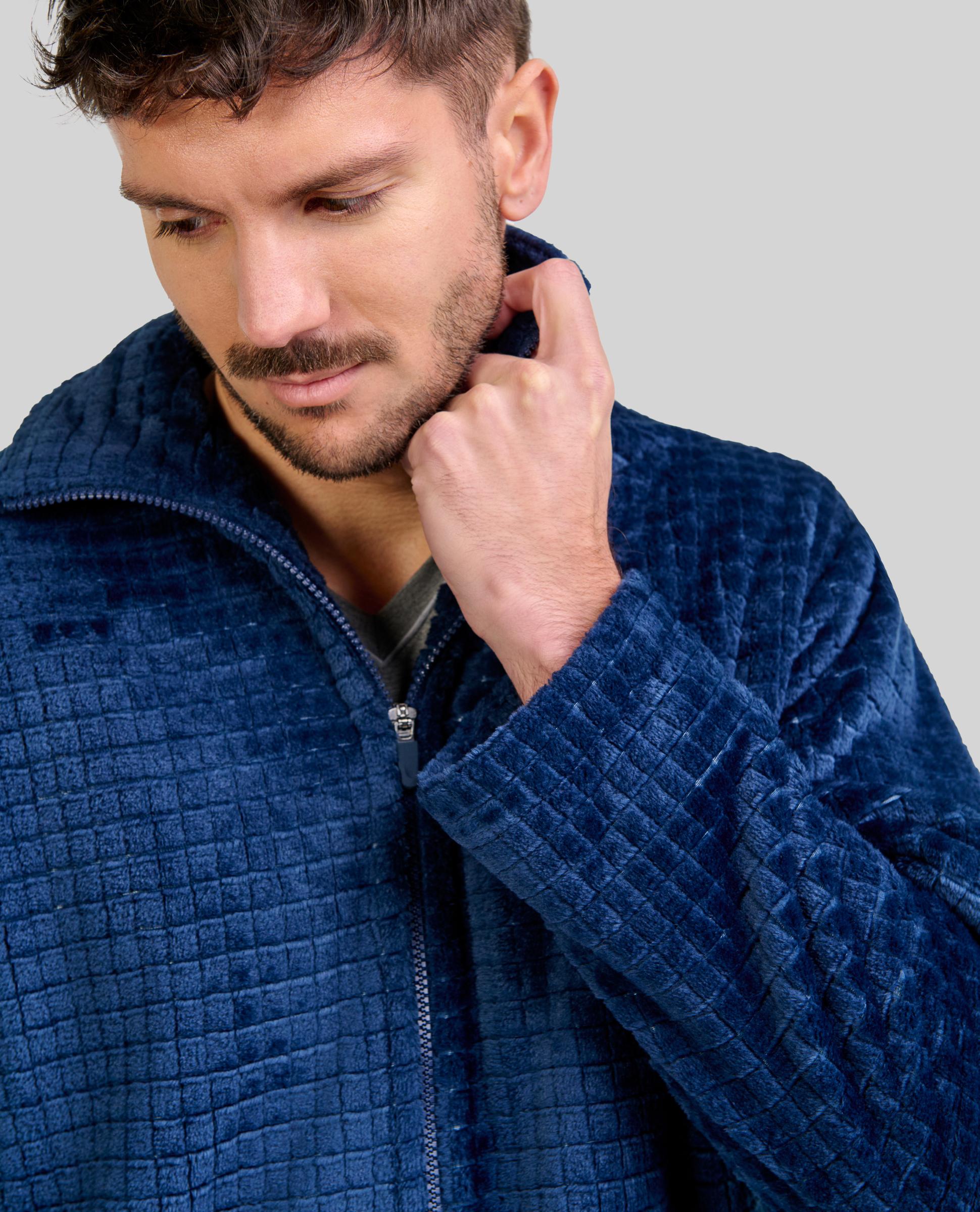 Robe Curta com Fecho Zip Azul-marinho-4