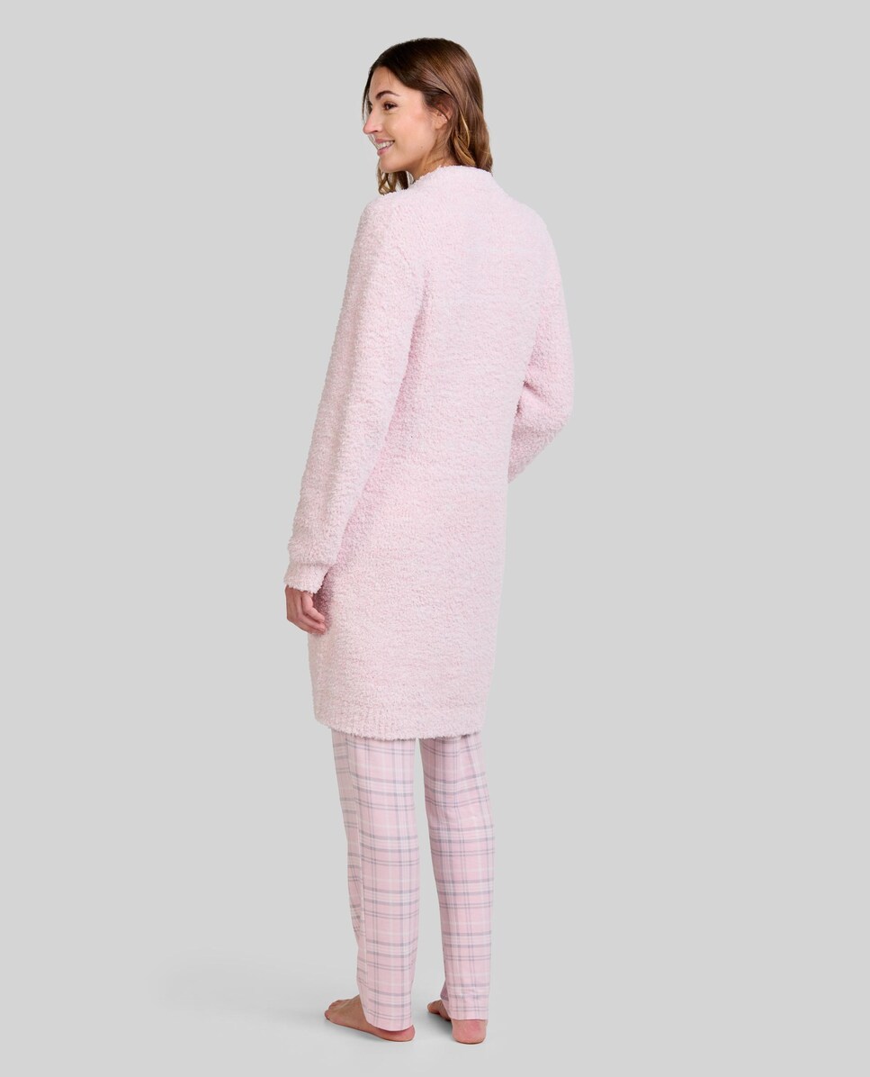 Bata com Fecho Zip e Bolsos Rosa-2