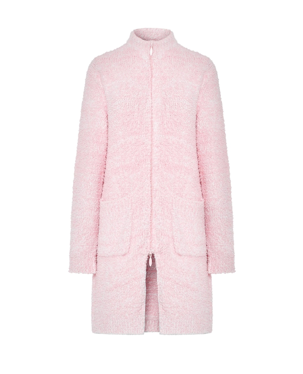 Bata com Fecho Zip e Bolsos Rosa-3