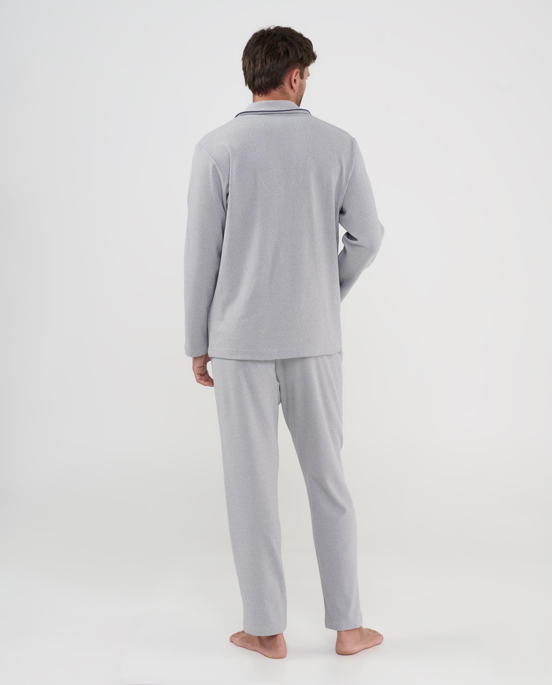 Pijama Comprido com Botões Cinzento-2