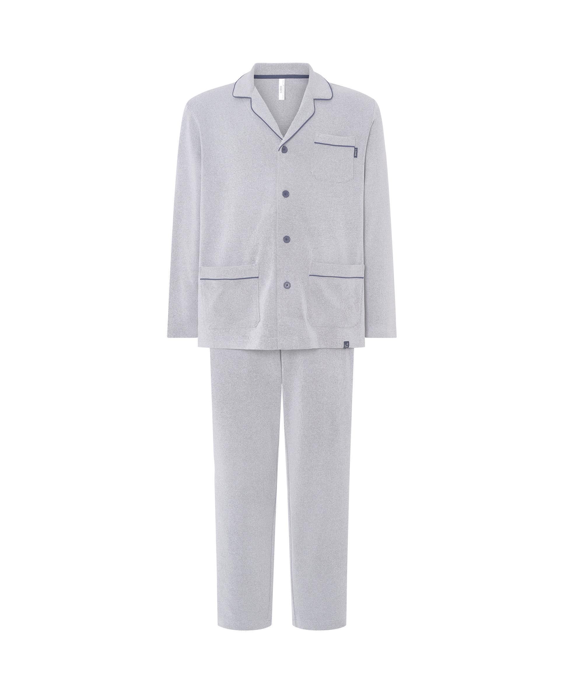 Pijama Comprido com Botões Cinzento-3