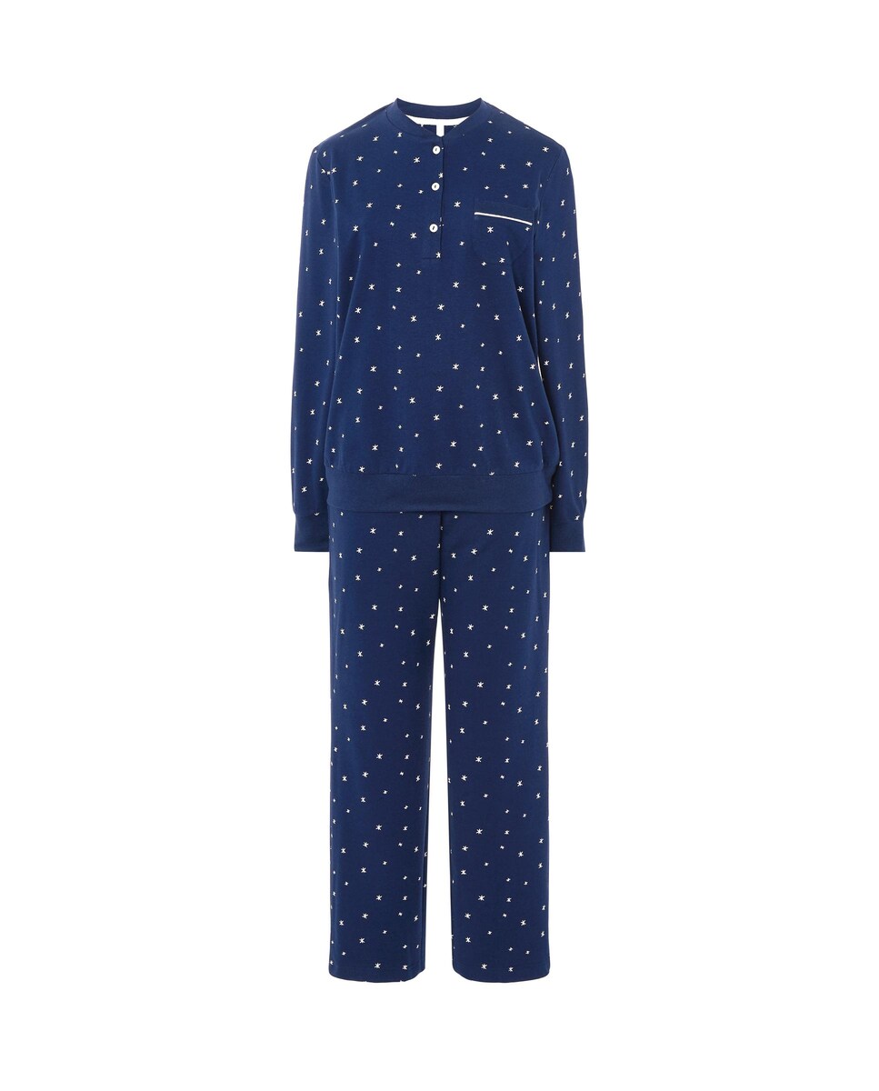 Pijama Completo em Marinho Estampado Azul-marinho-3