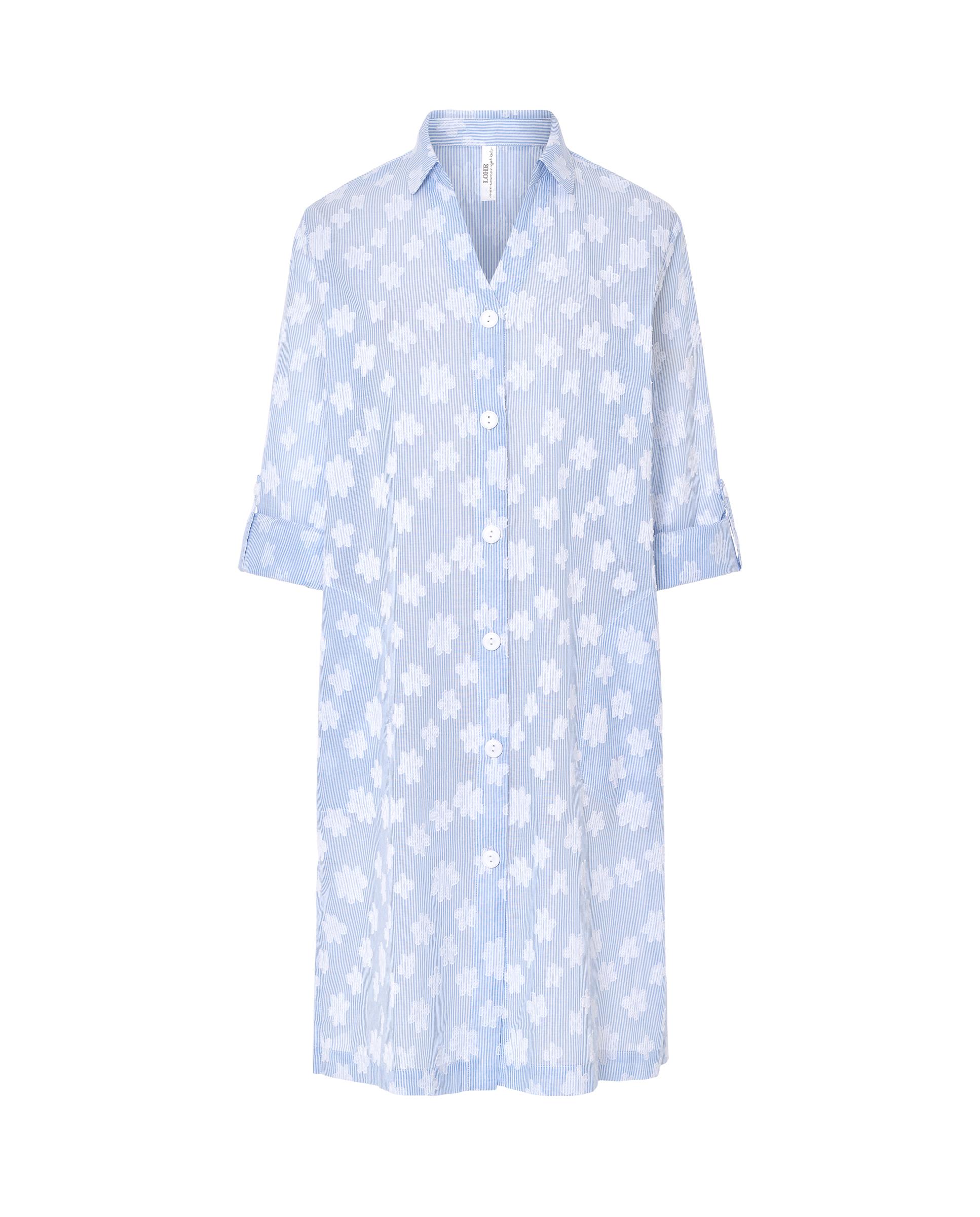 Vestido de Praia Estampado com Botões Azul-celeste-3